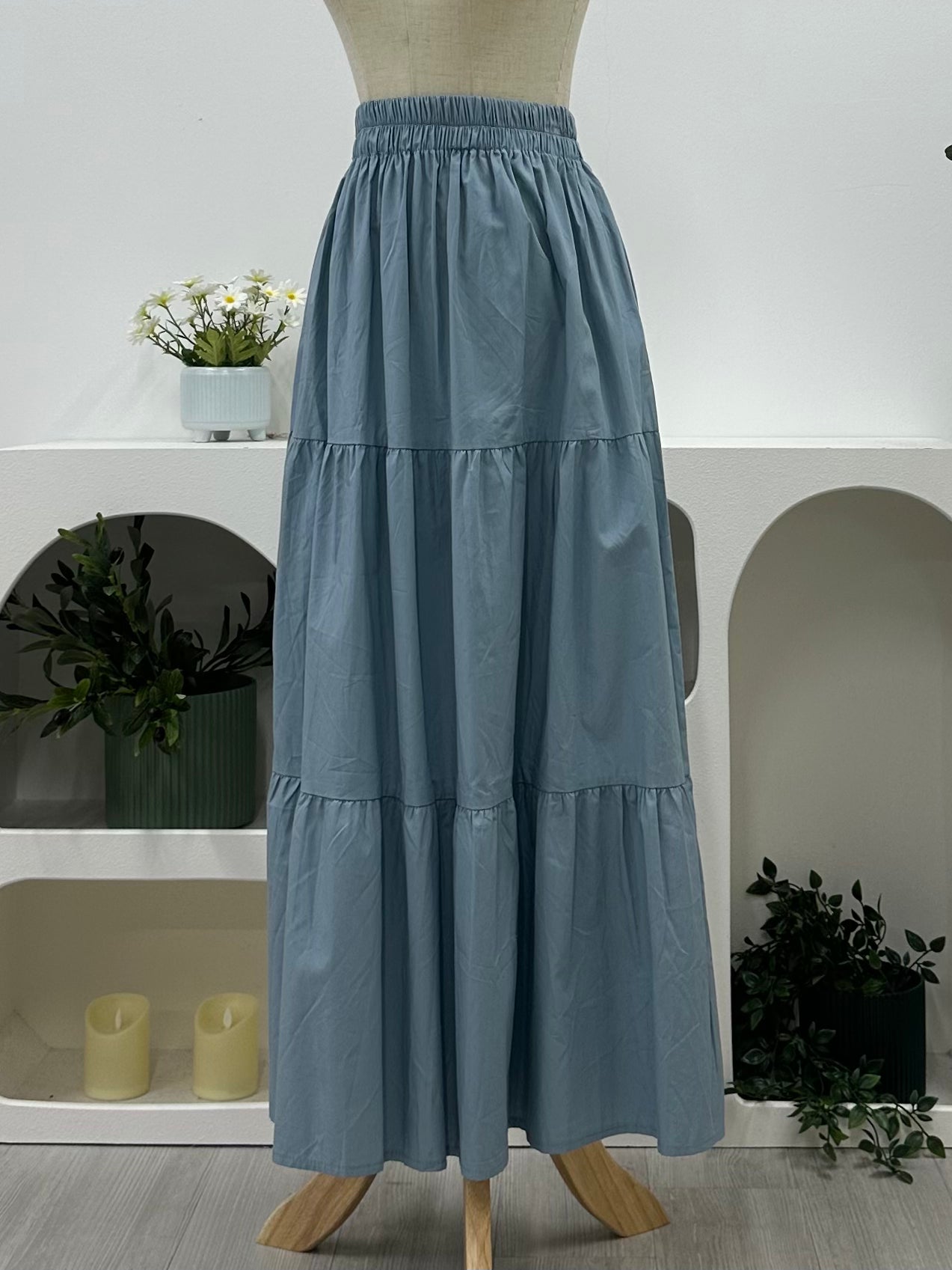 Alia Cotton Tiered Skirt