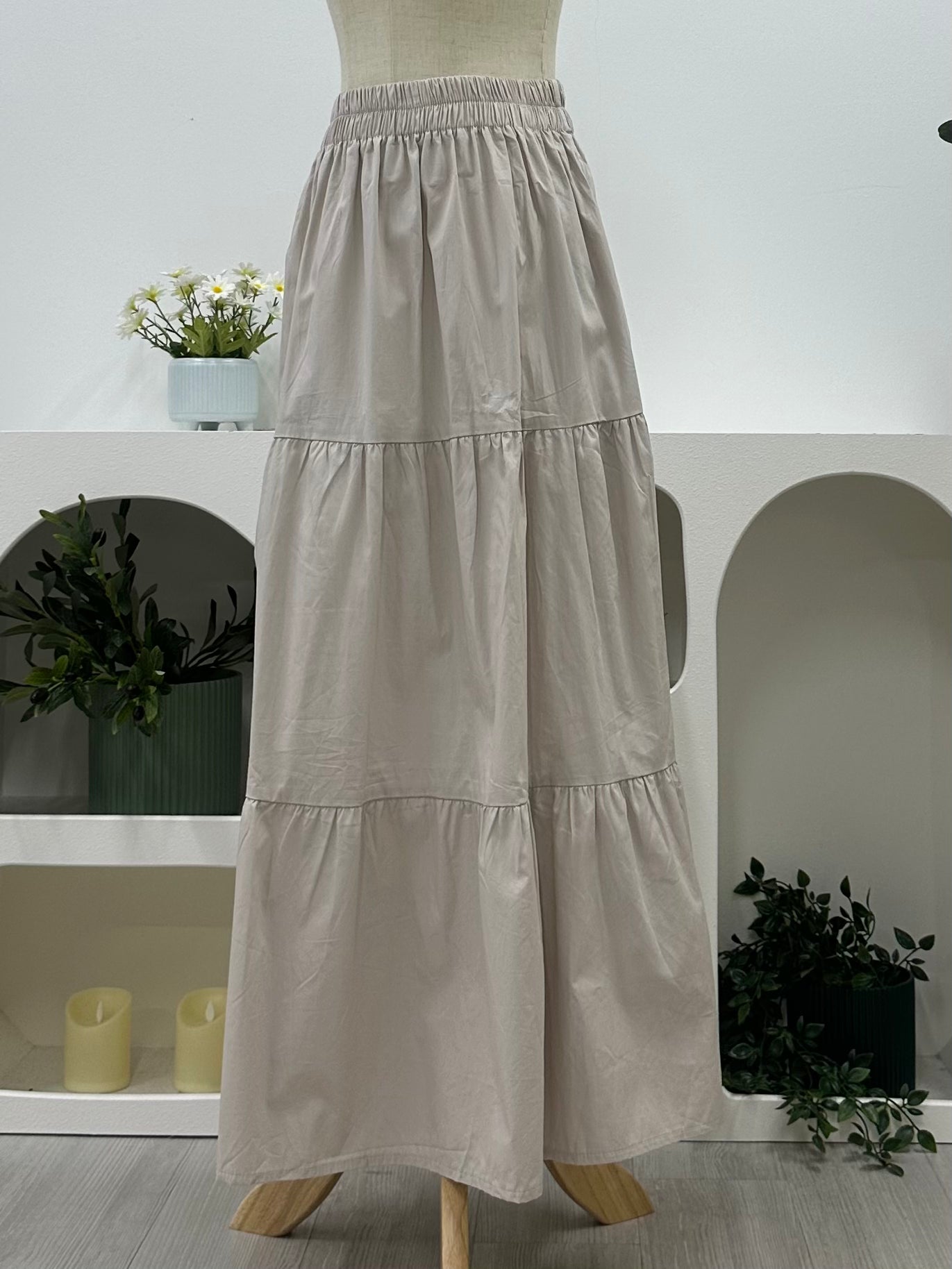 Alia Cotton Tiered Skirt