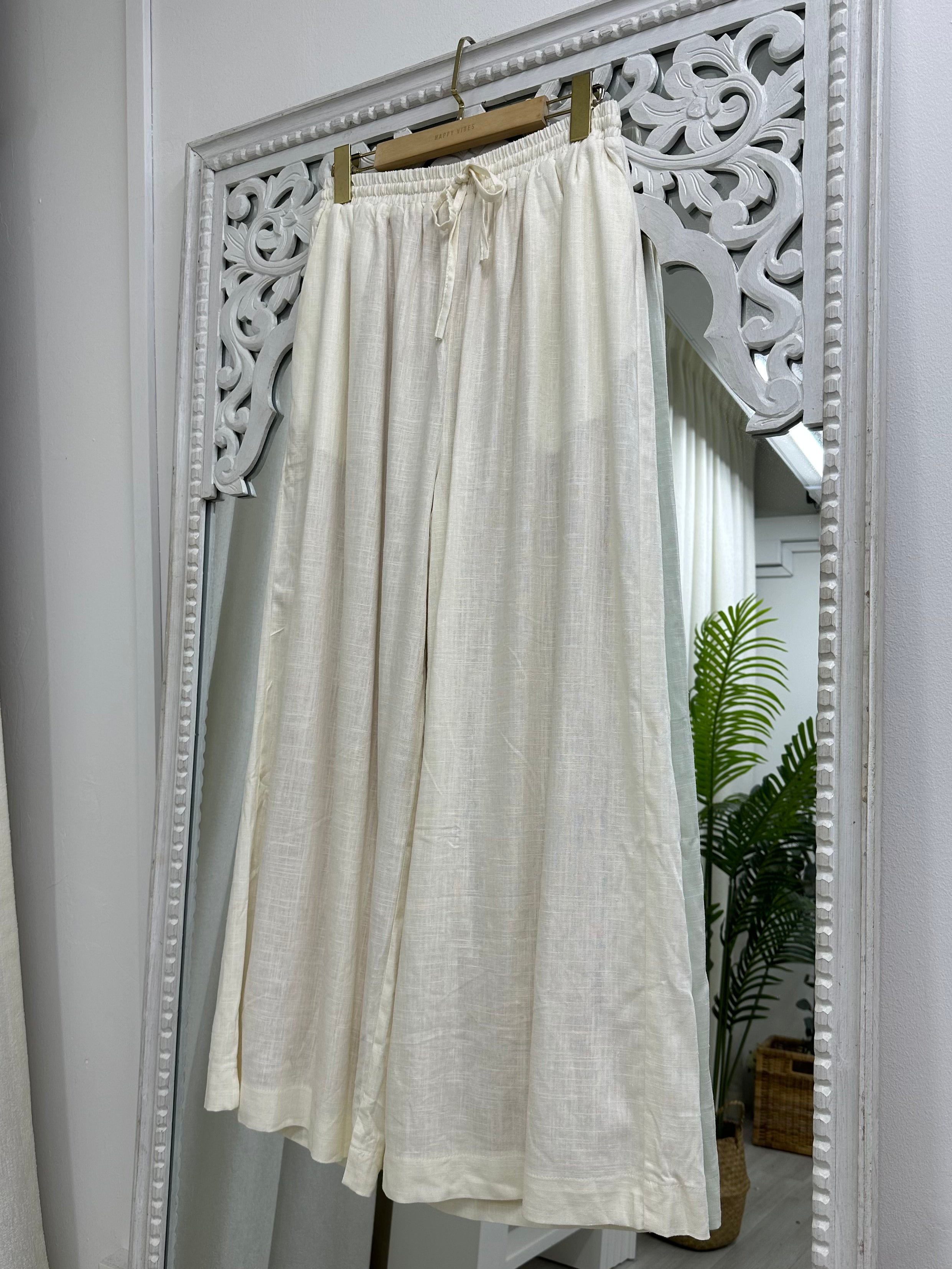 Linen Straight Pants HV Label