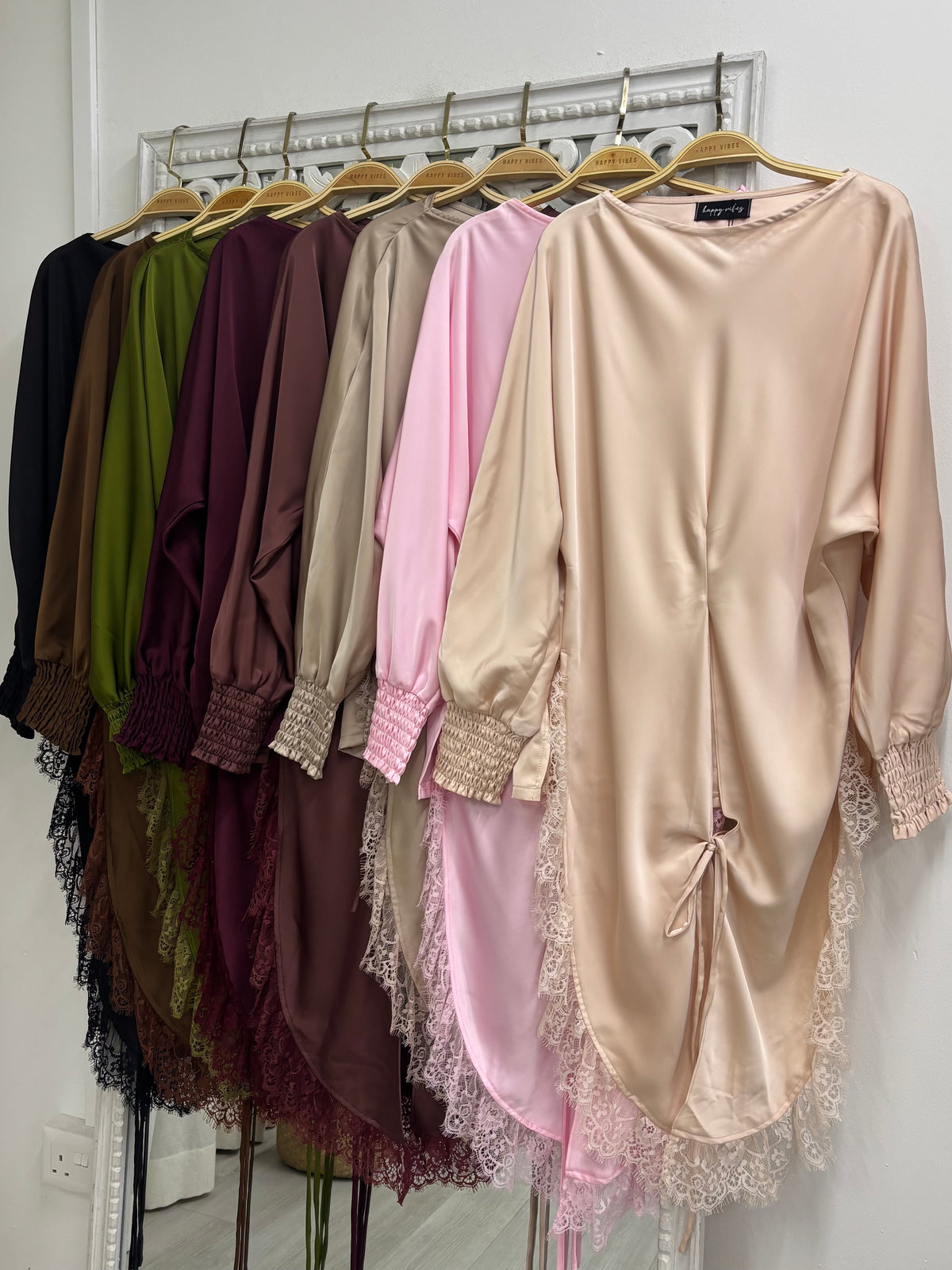 Amora Lace Satin Top HV Label