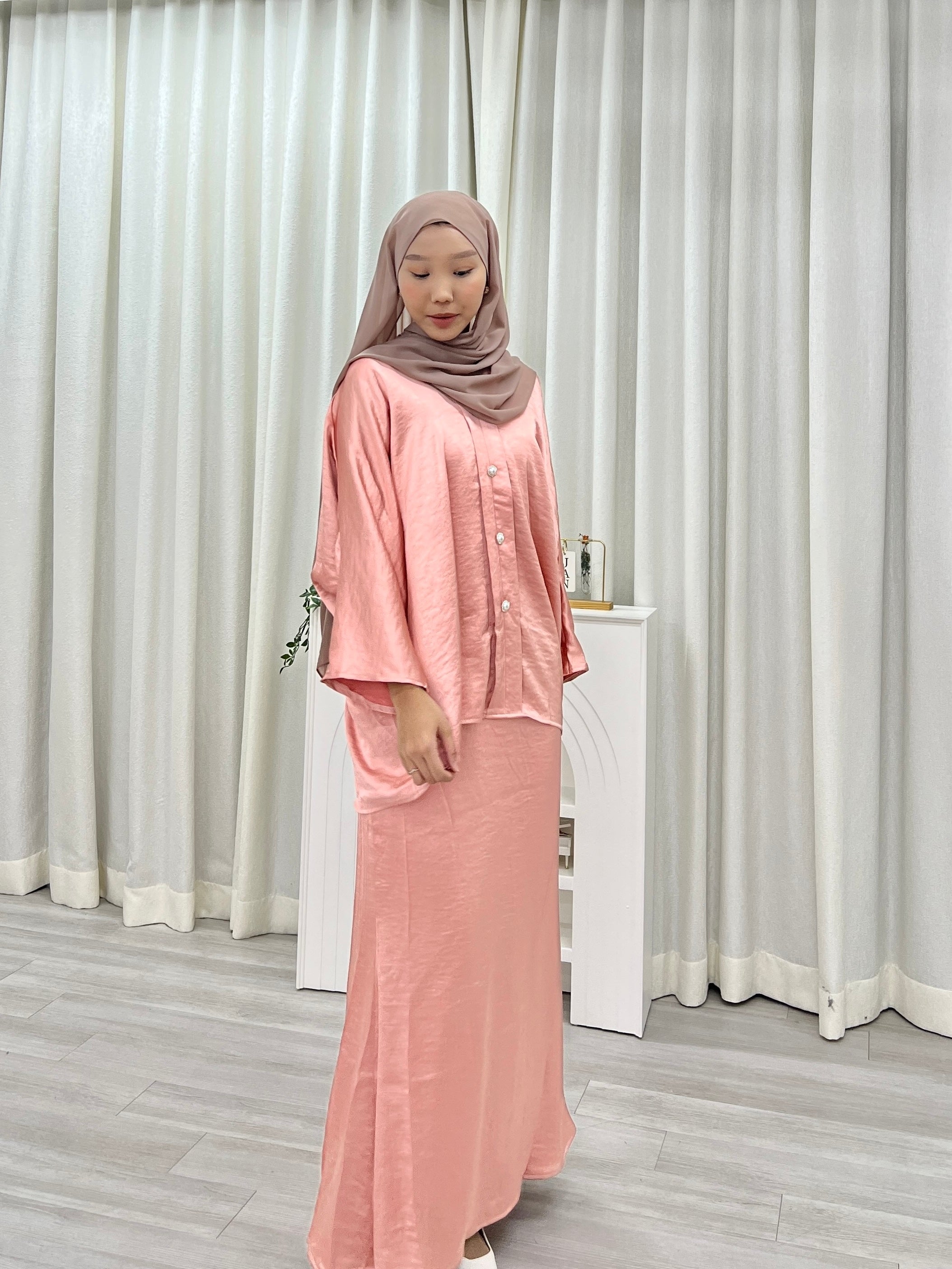 Safira Satin Button Kurung Set