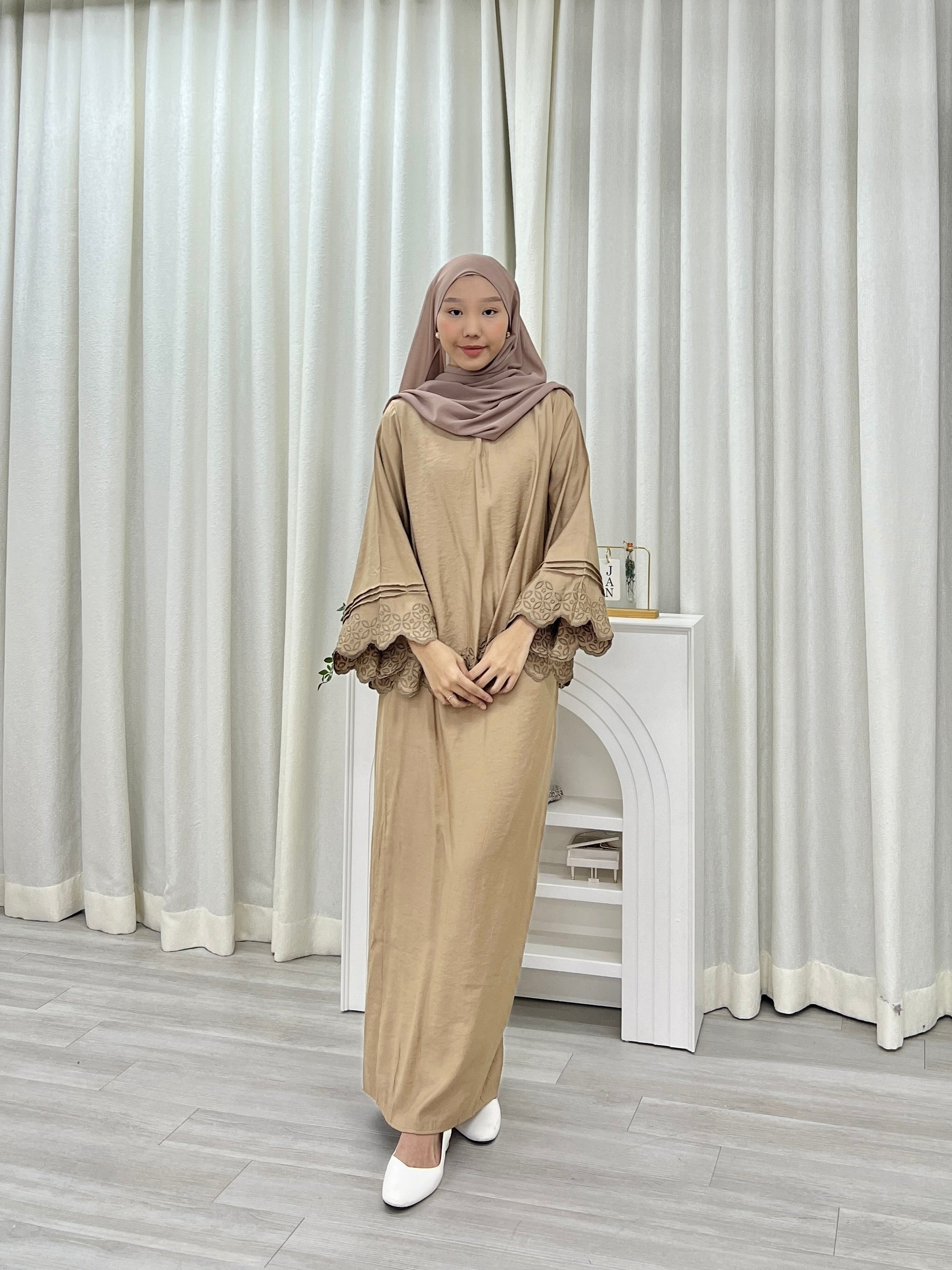 Luna Pastel Embroided Kurung Set