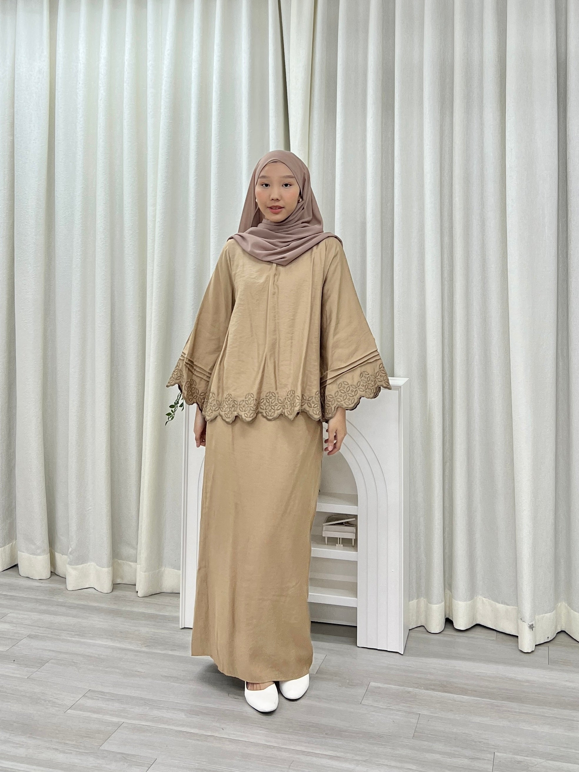 Luna Pastel Embroided Kurung Set