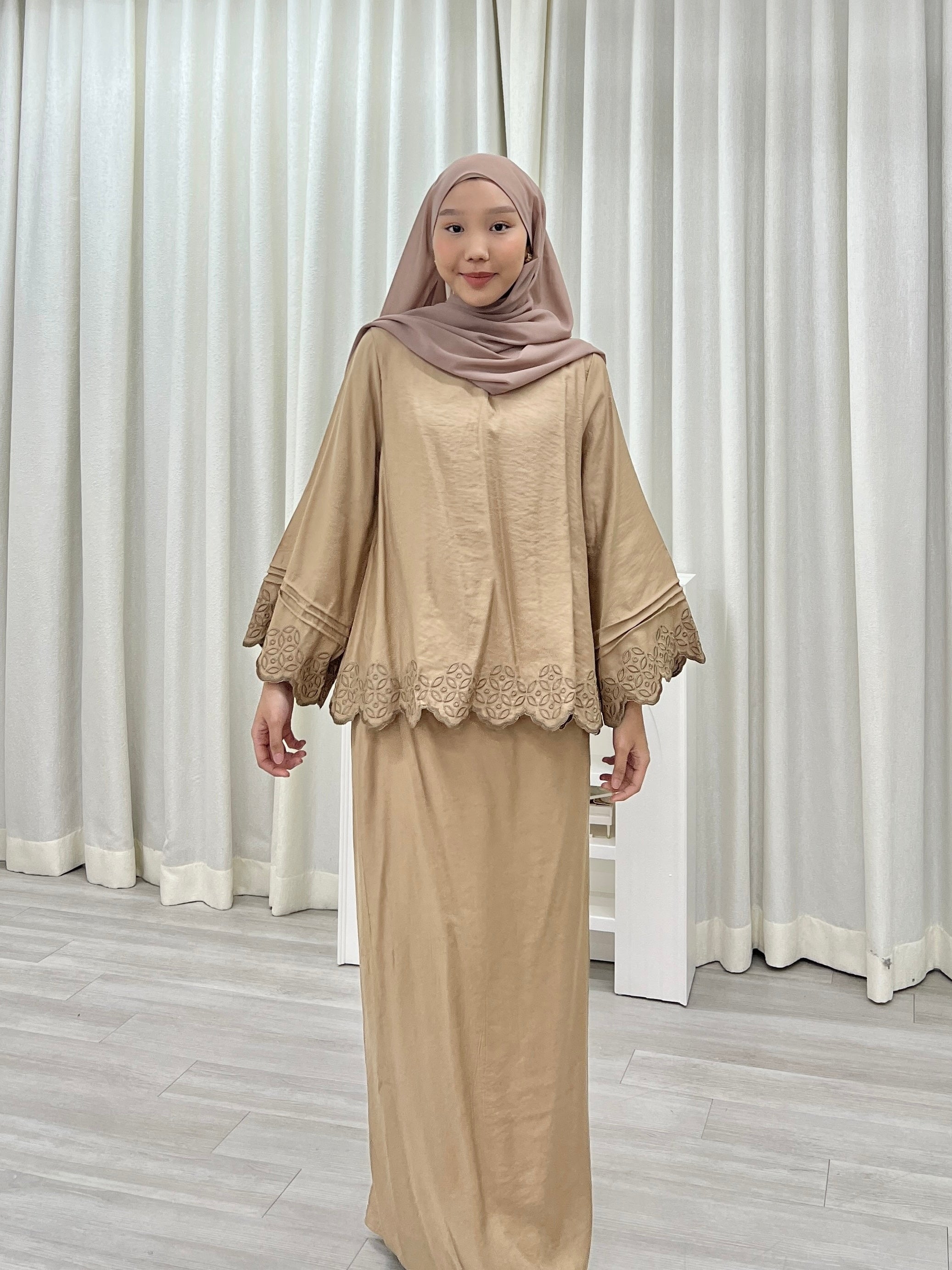 Luna Pastel Embroided Kurung Set