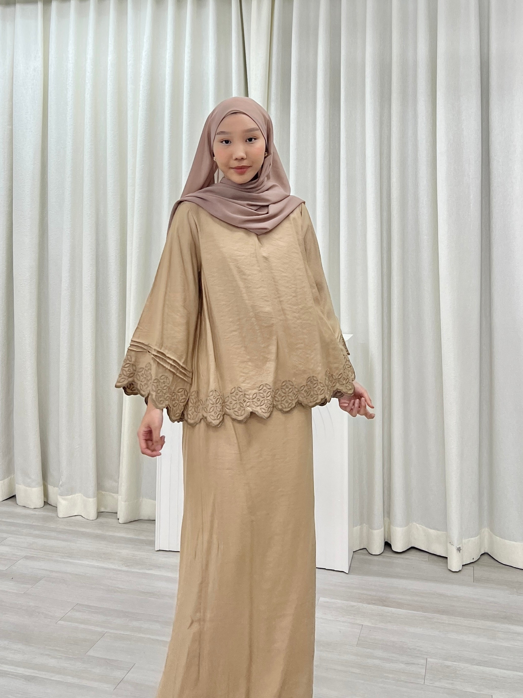 Luna Pastel Embroided Kurung Set