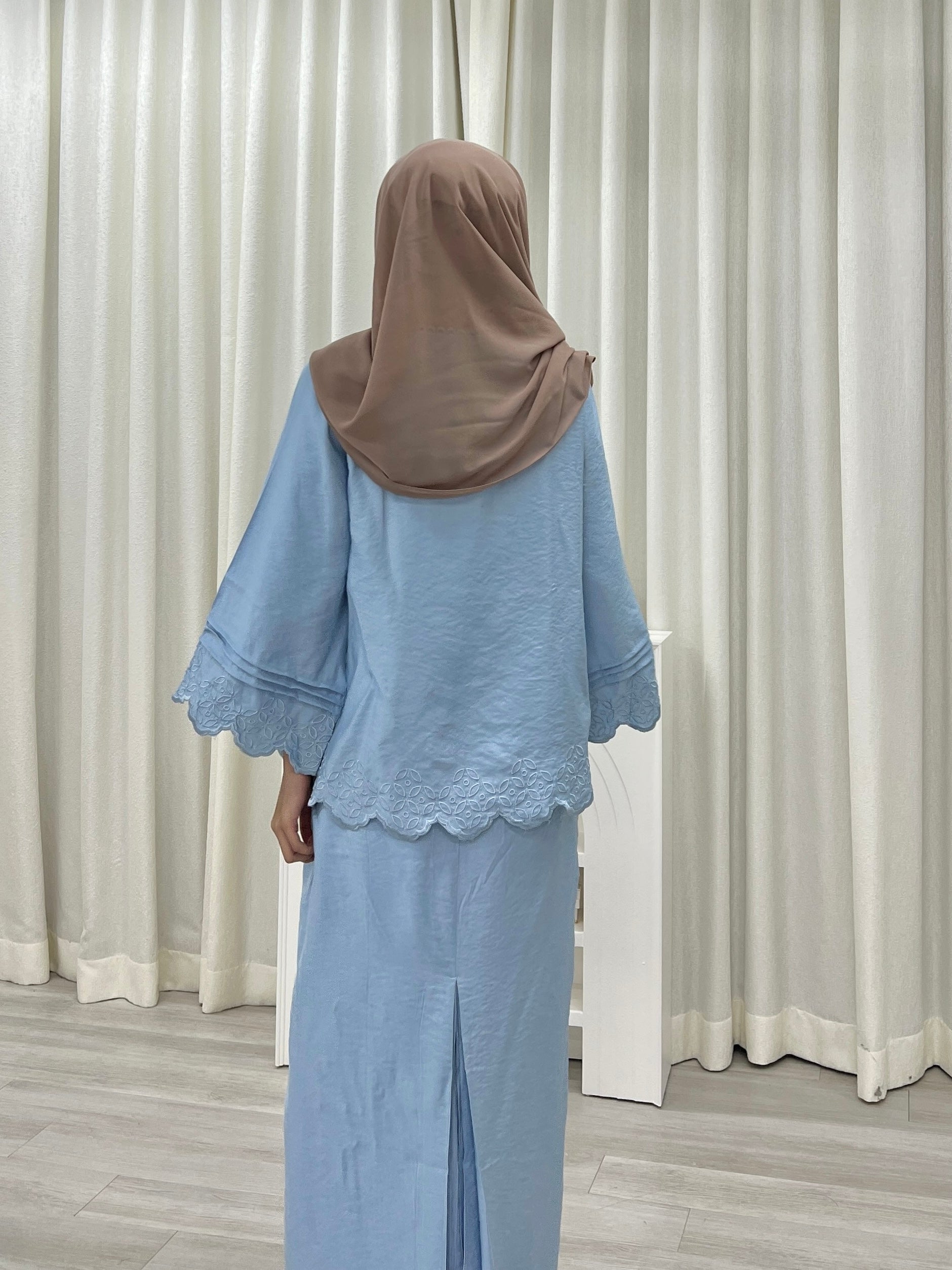 Luna Pastel Embroided Kurung Set