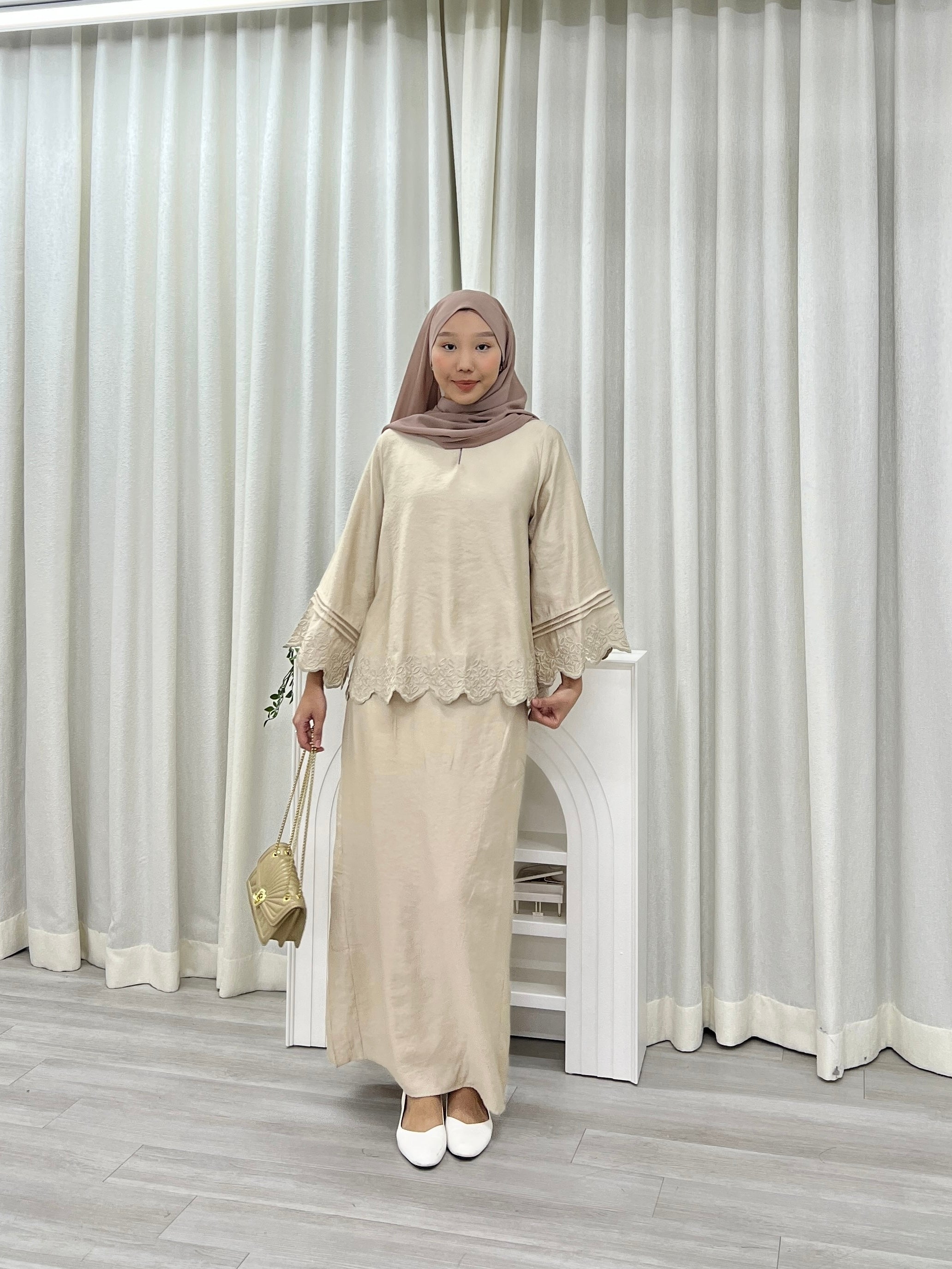 Luna Pastel Embroided Kurung Set