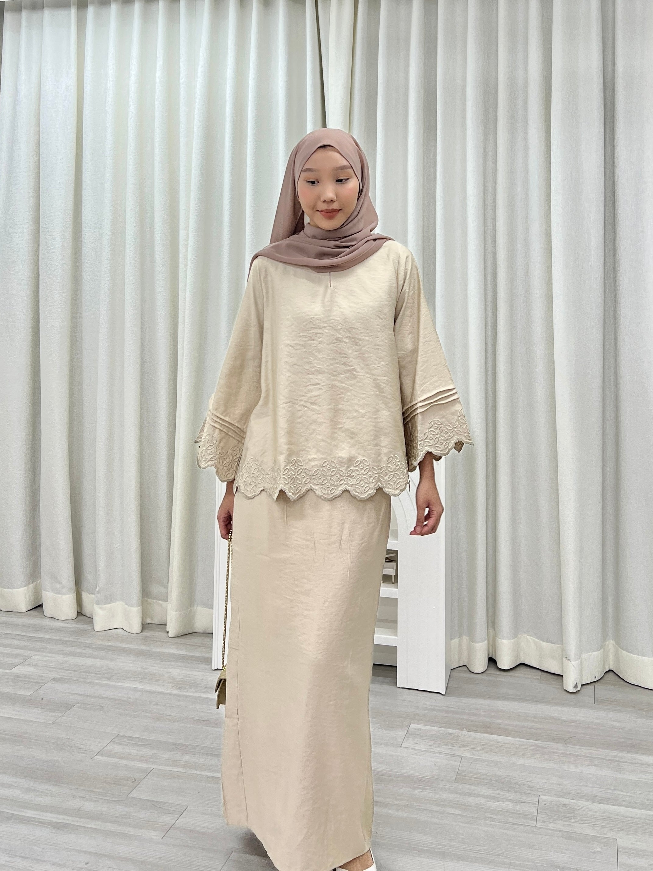 Luna Pastel Embroided Kurung Set