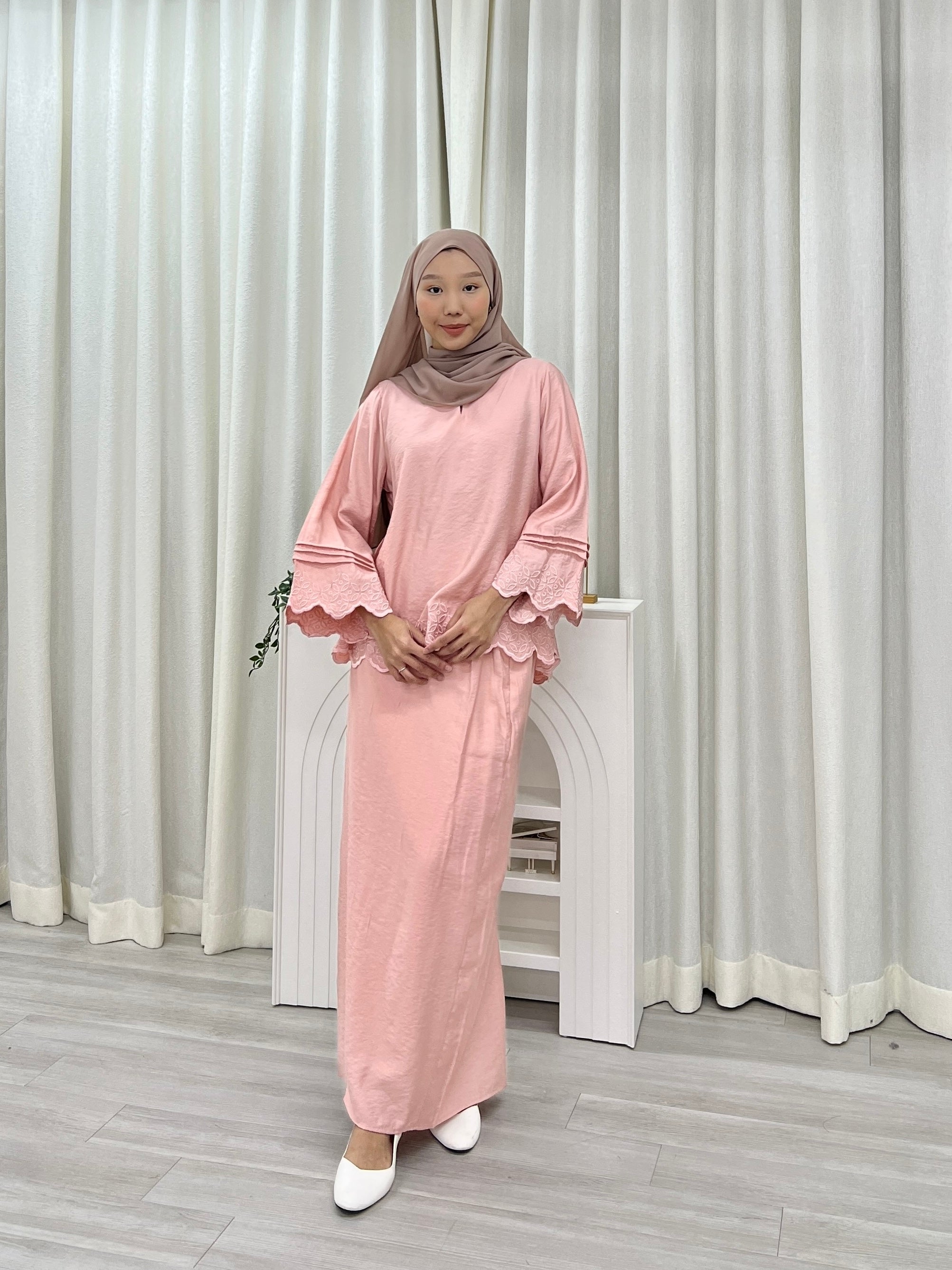 Luna Pastel Embroided Kurung Set