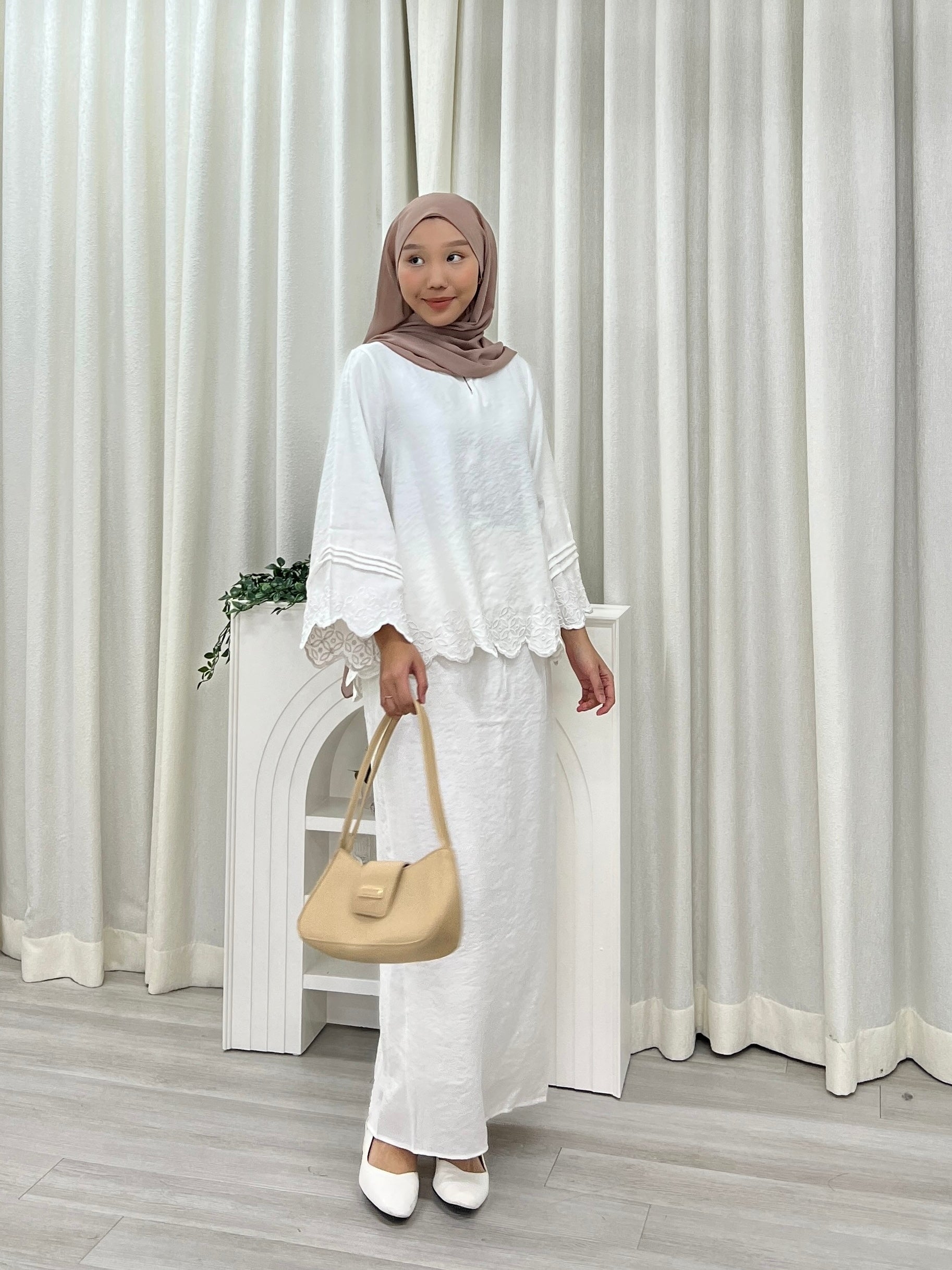 Luna Pastel Embroided Kurung Set