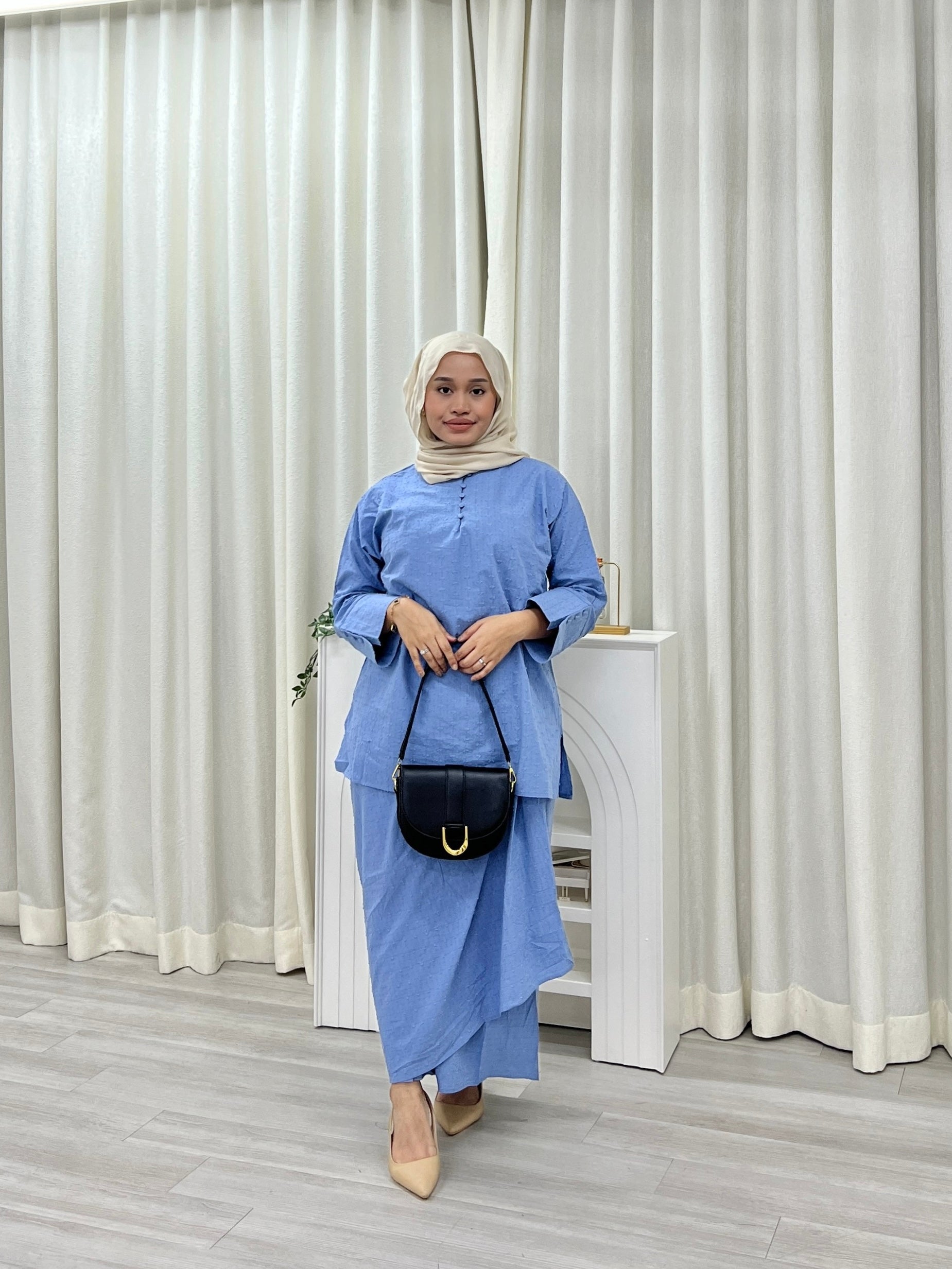 Simple Pom Pom Long Set Skirt Raya