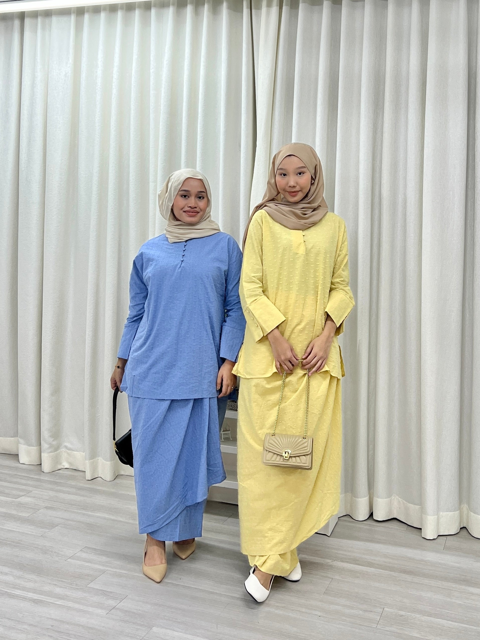 Simple Pom Pom Long Set Skirt Raya