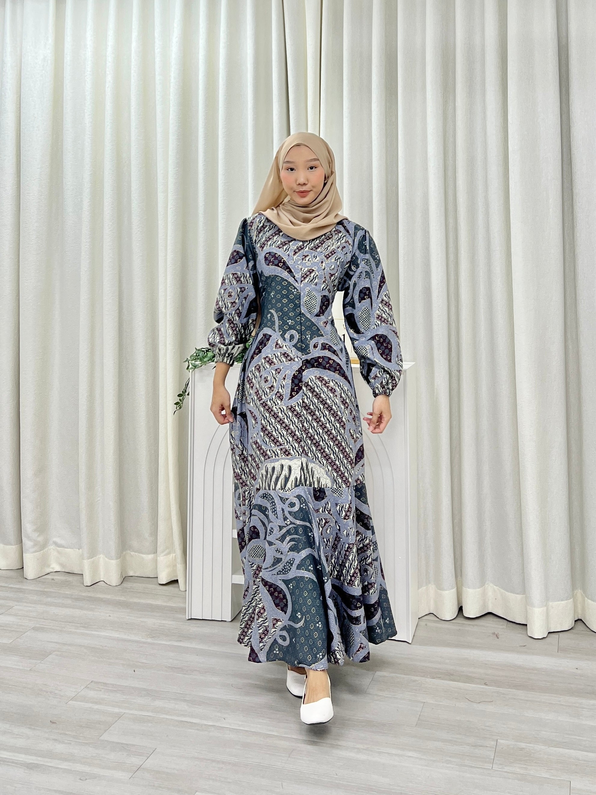 Mermaid Batik Dress - Muted Happy Vibes Mermaid Batik Dress - Muted Happy Vibes