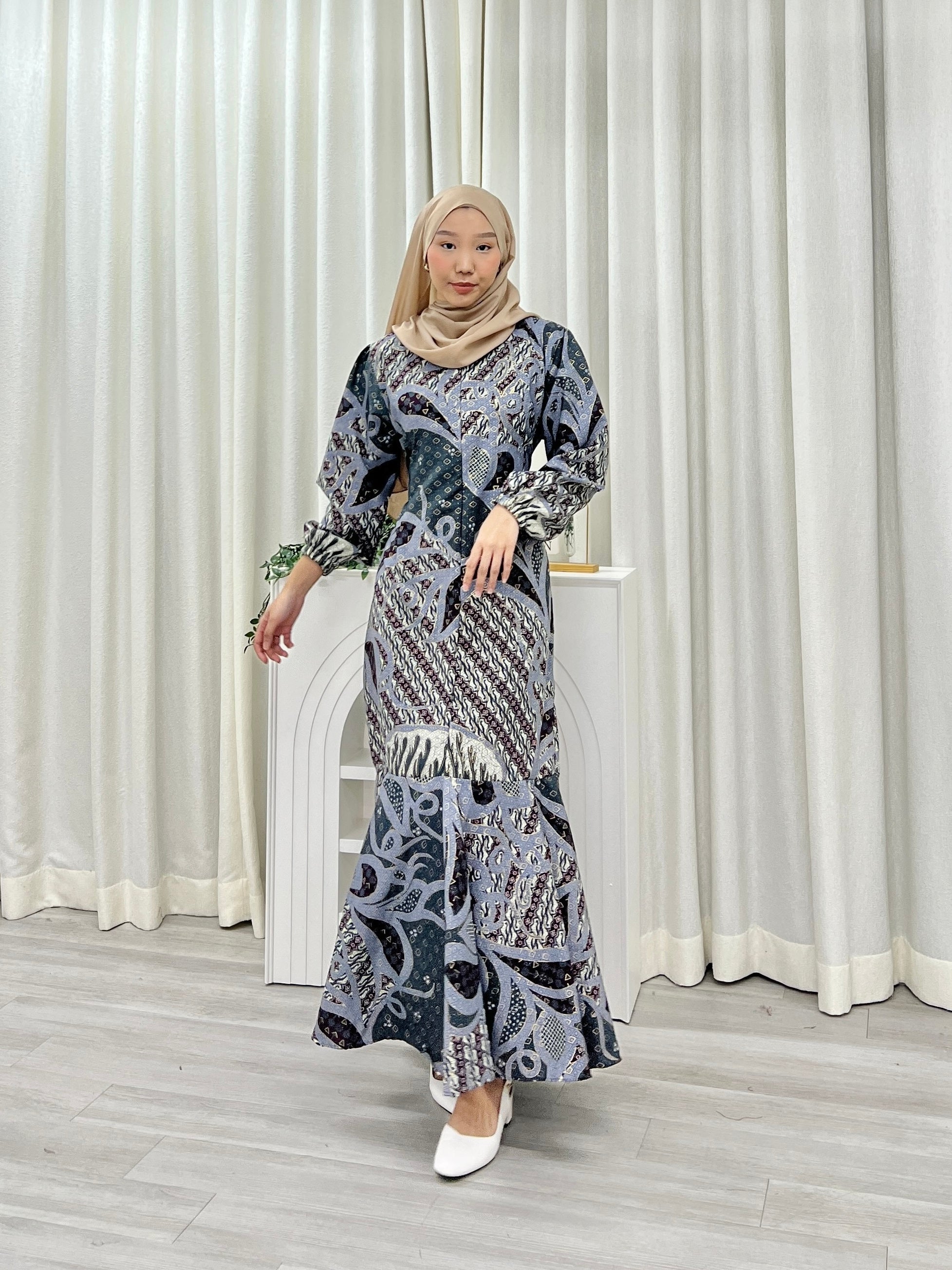 Mermaid Batik Dress - Muted