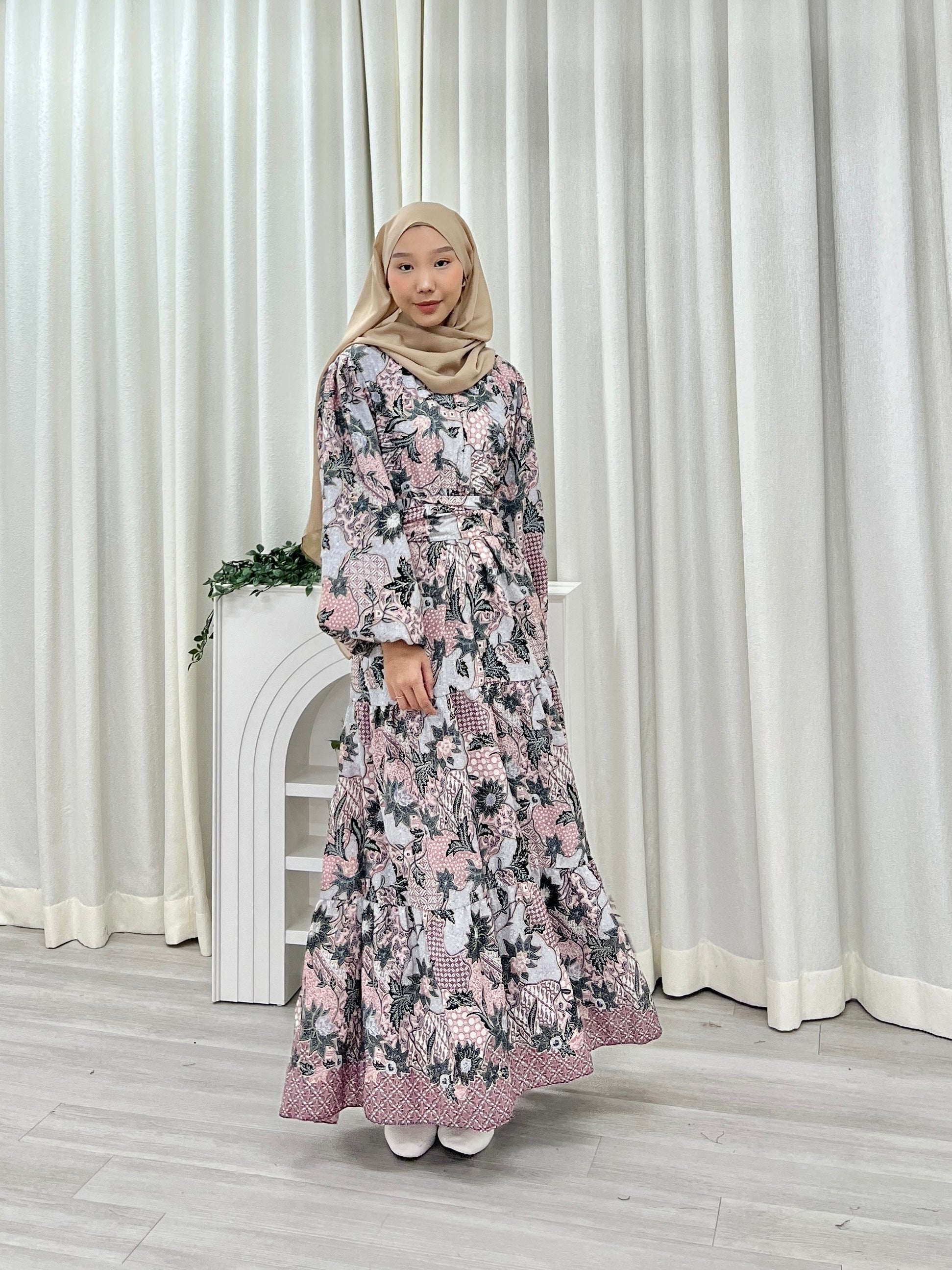 Batik Balloon Sleeve Dress - Winda