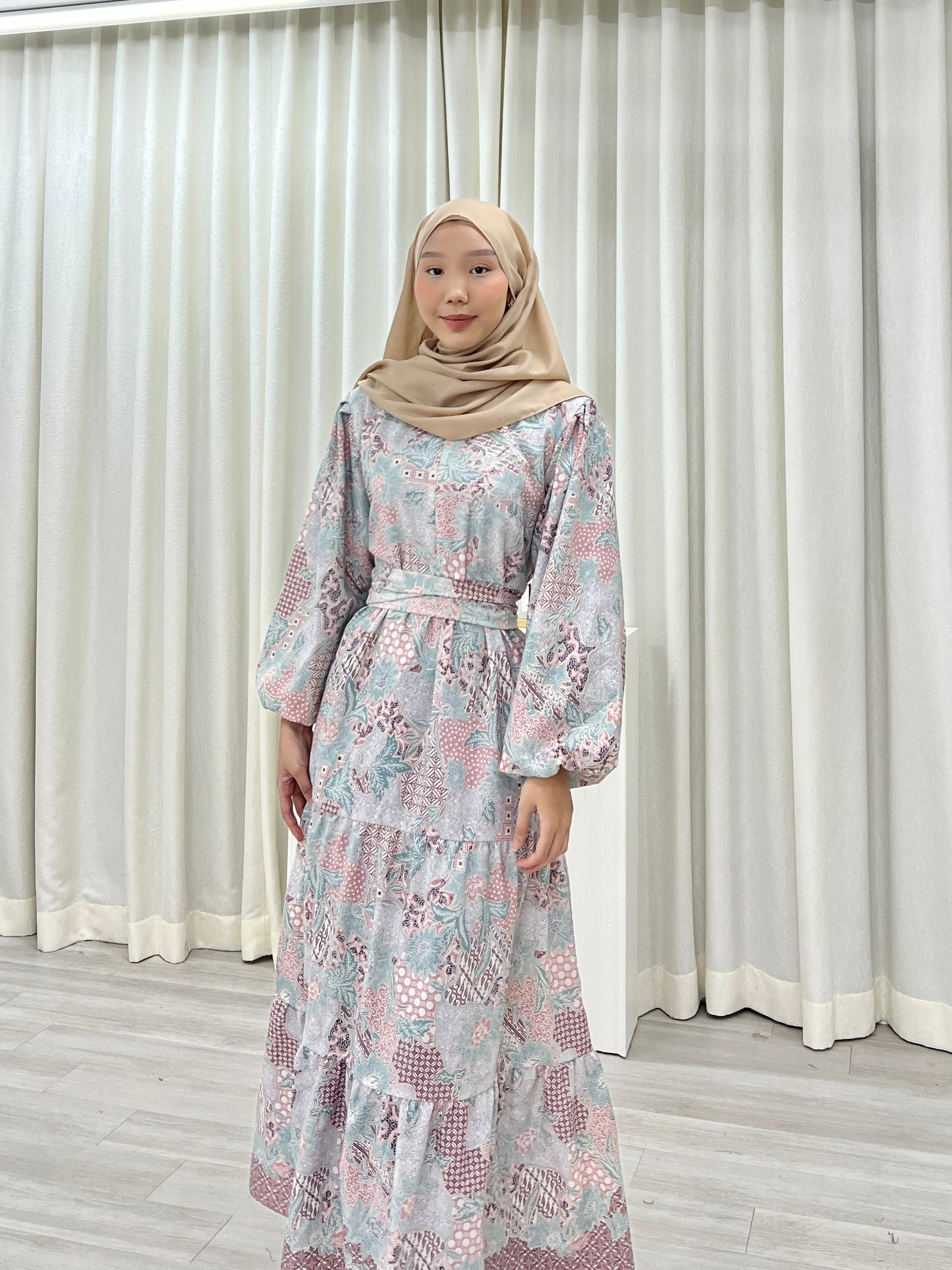 Batik Balloon Sleeve Dress - Winda