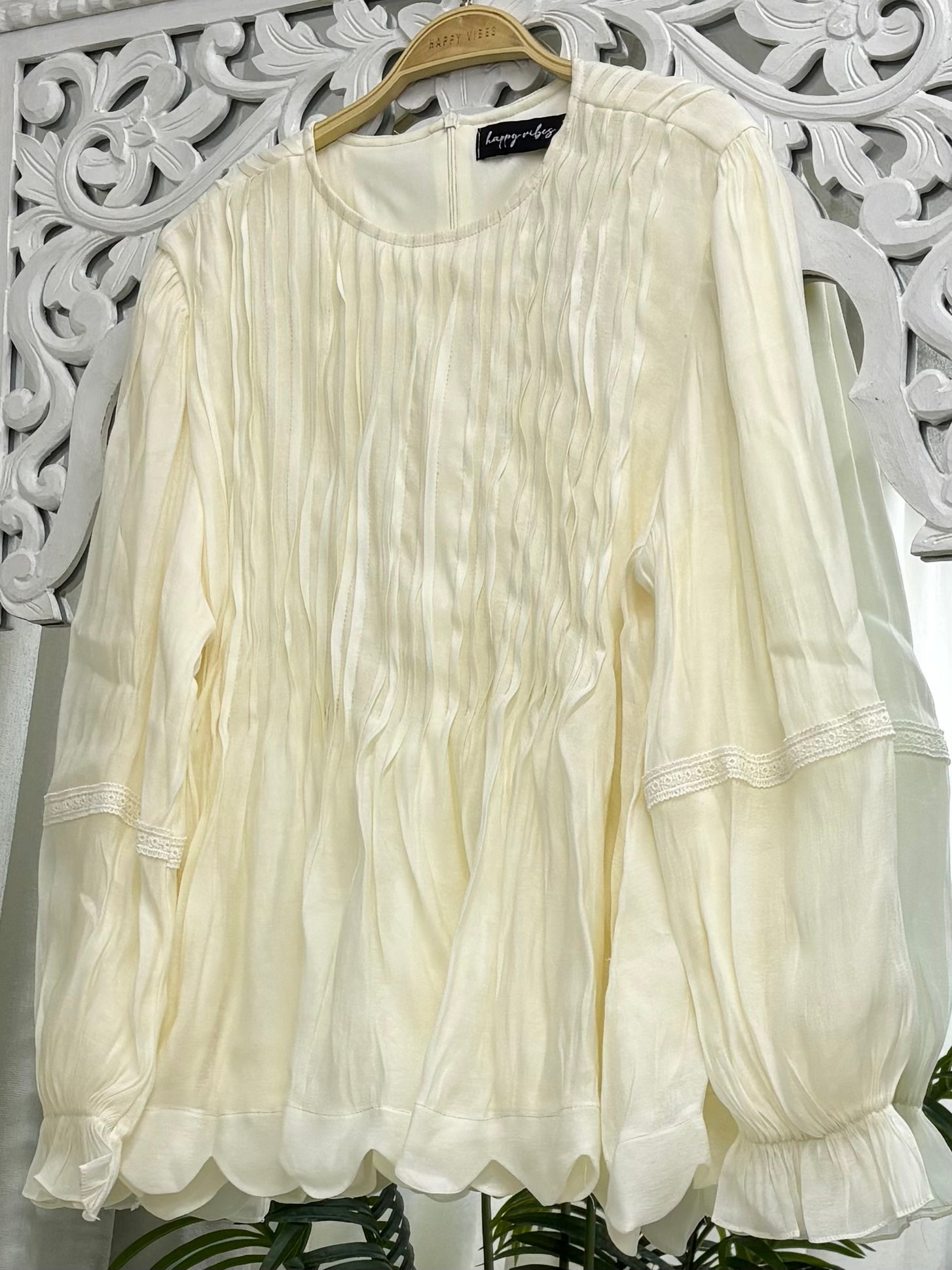 Ophelia Pleated Lace Top