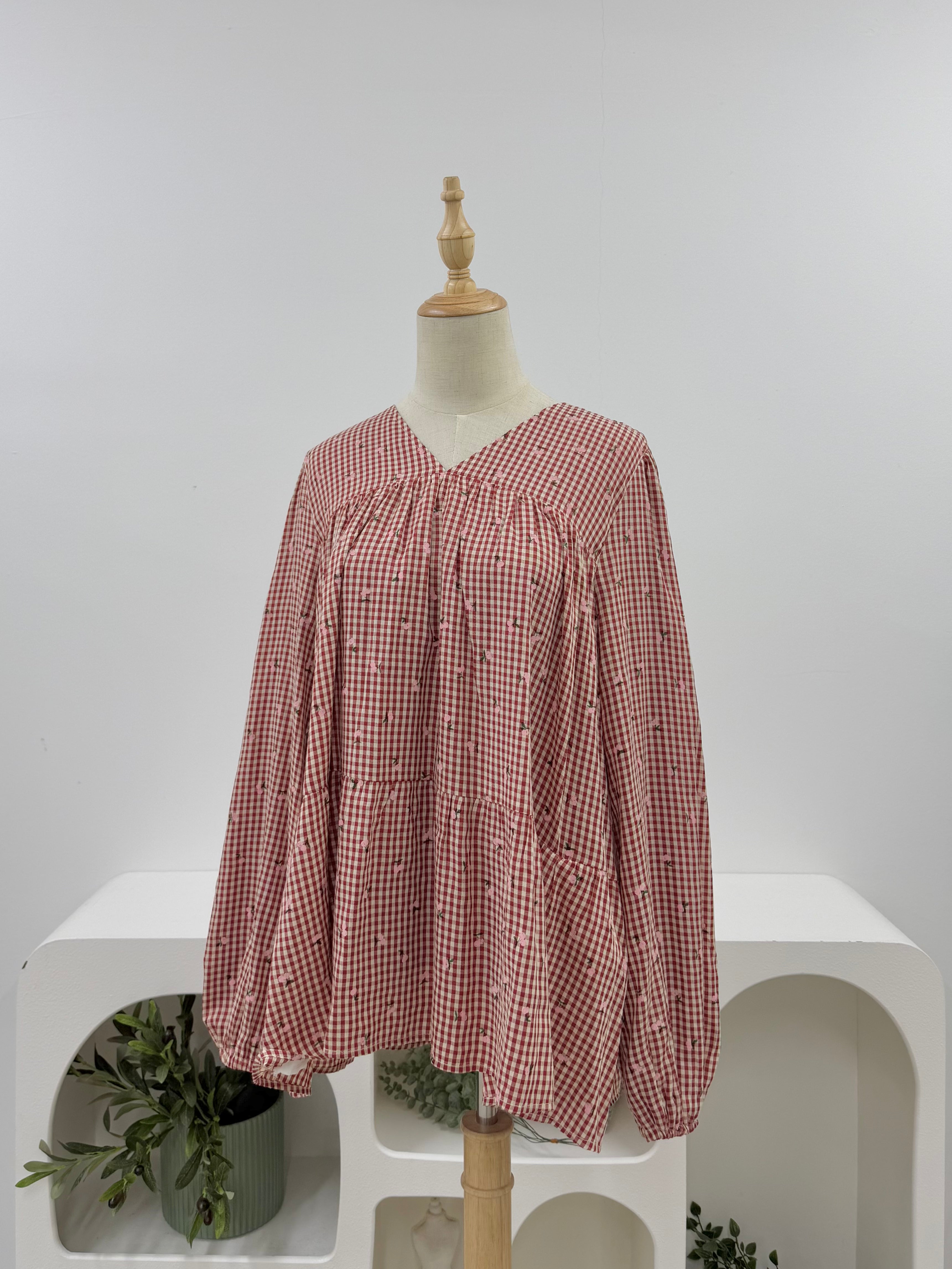 Tiers of Grace - Cherry Gingham