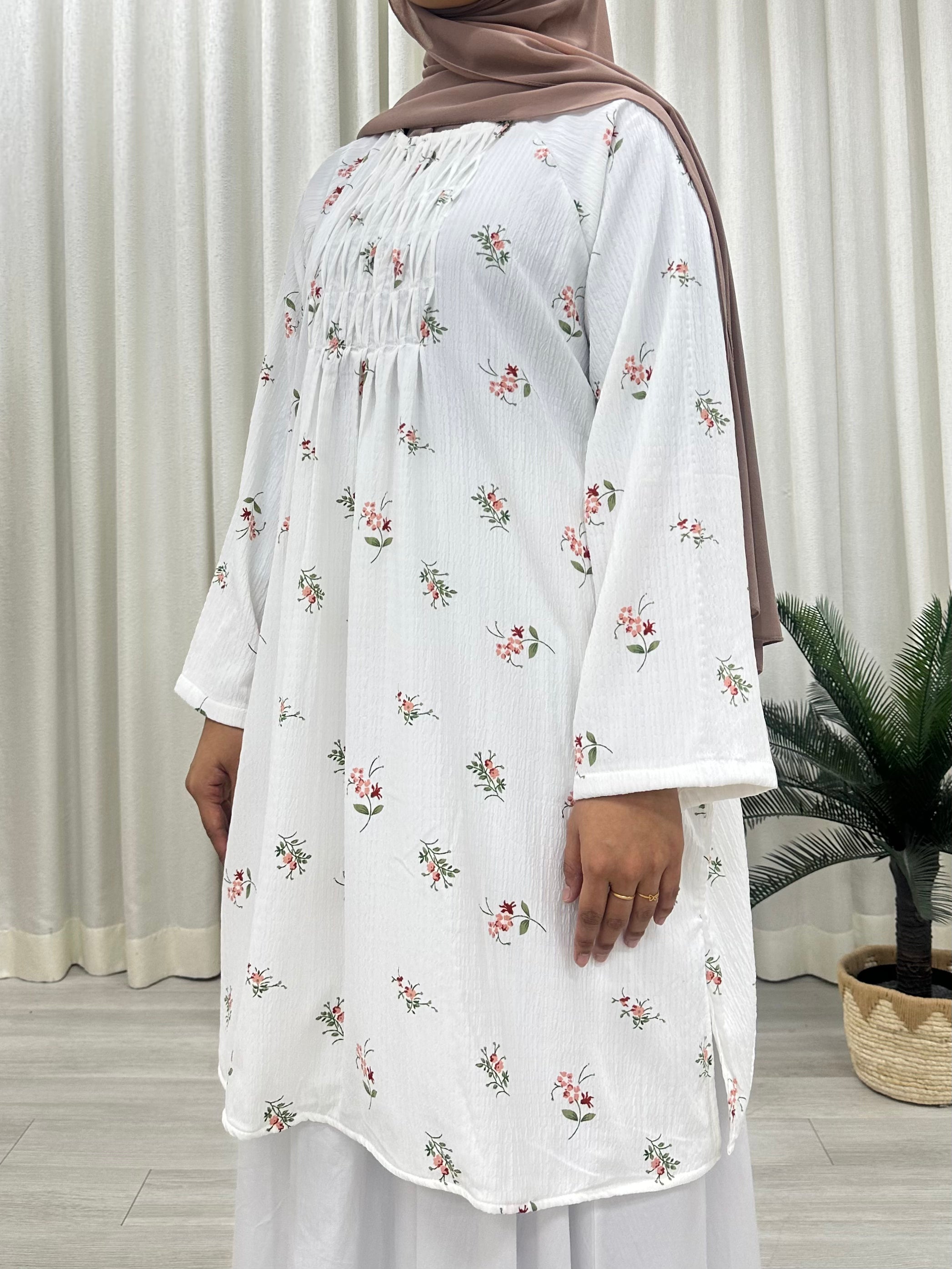 Kate Raglan Ruched Crinkle Tunic