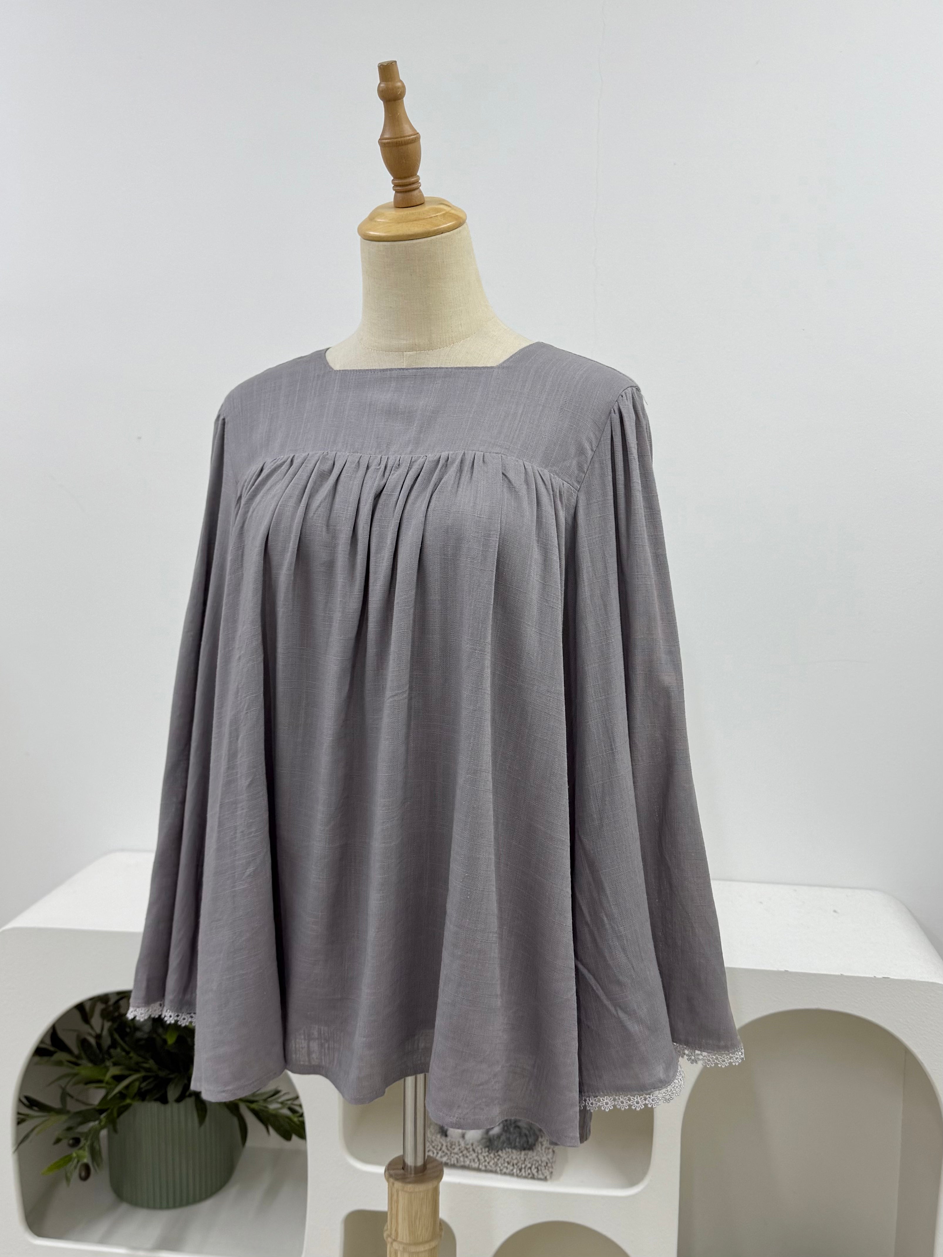 Zora Linen Lace Top HV Label