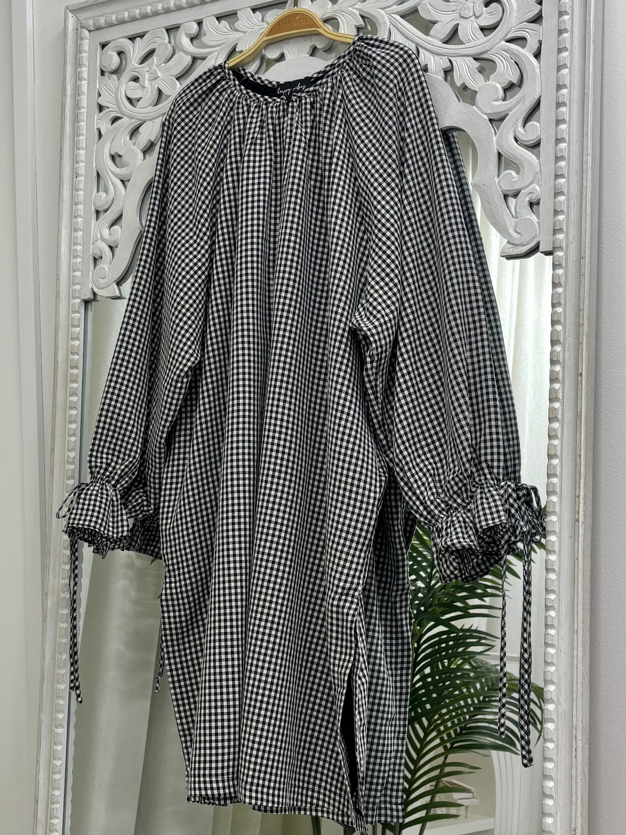 Tunic with Ribbon Gingham HV Label