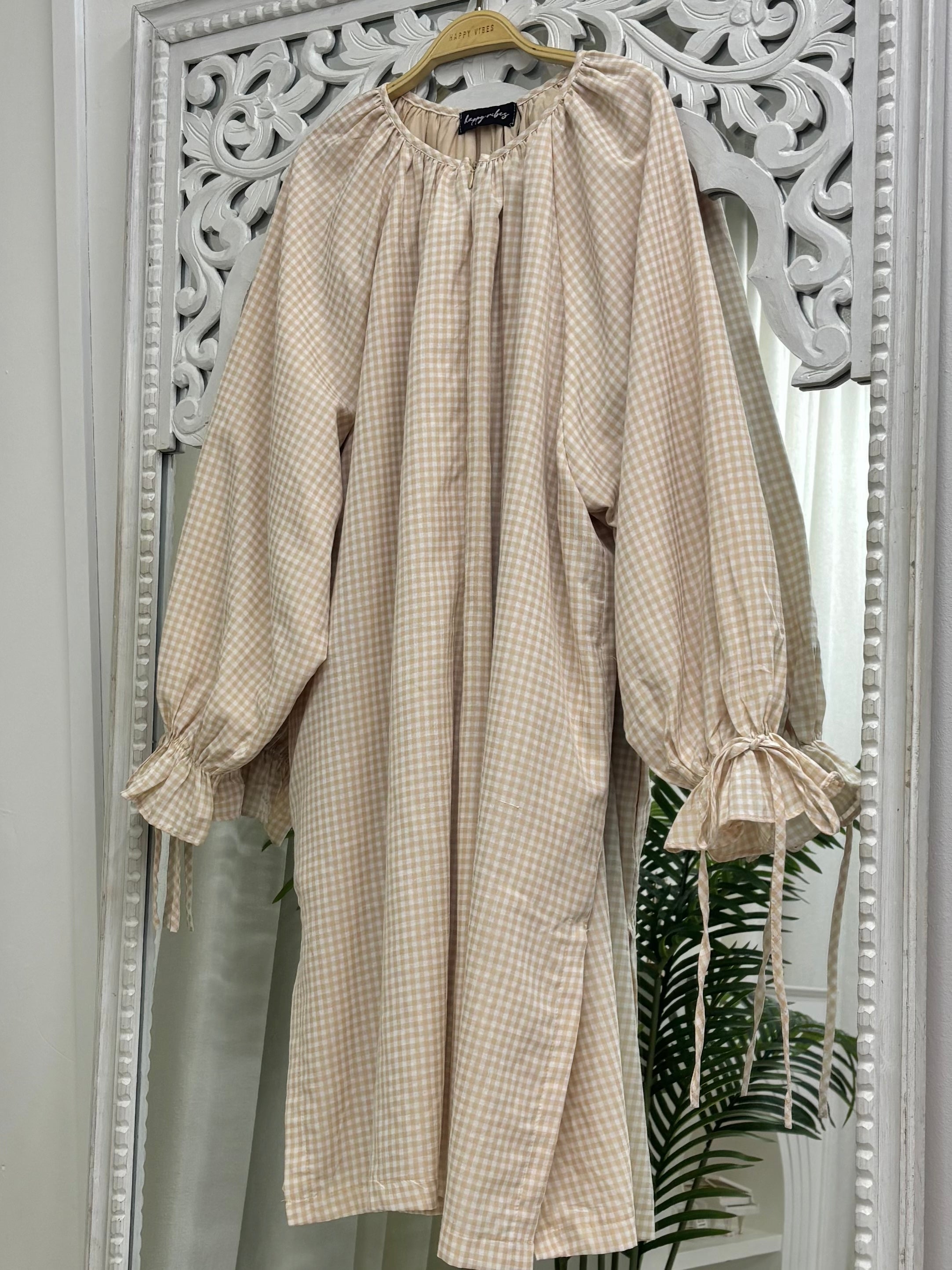 Tunic with Ribbon Gingham HV Label