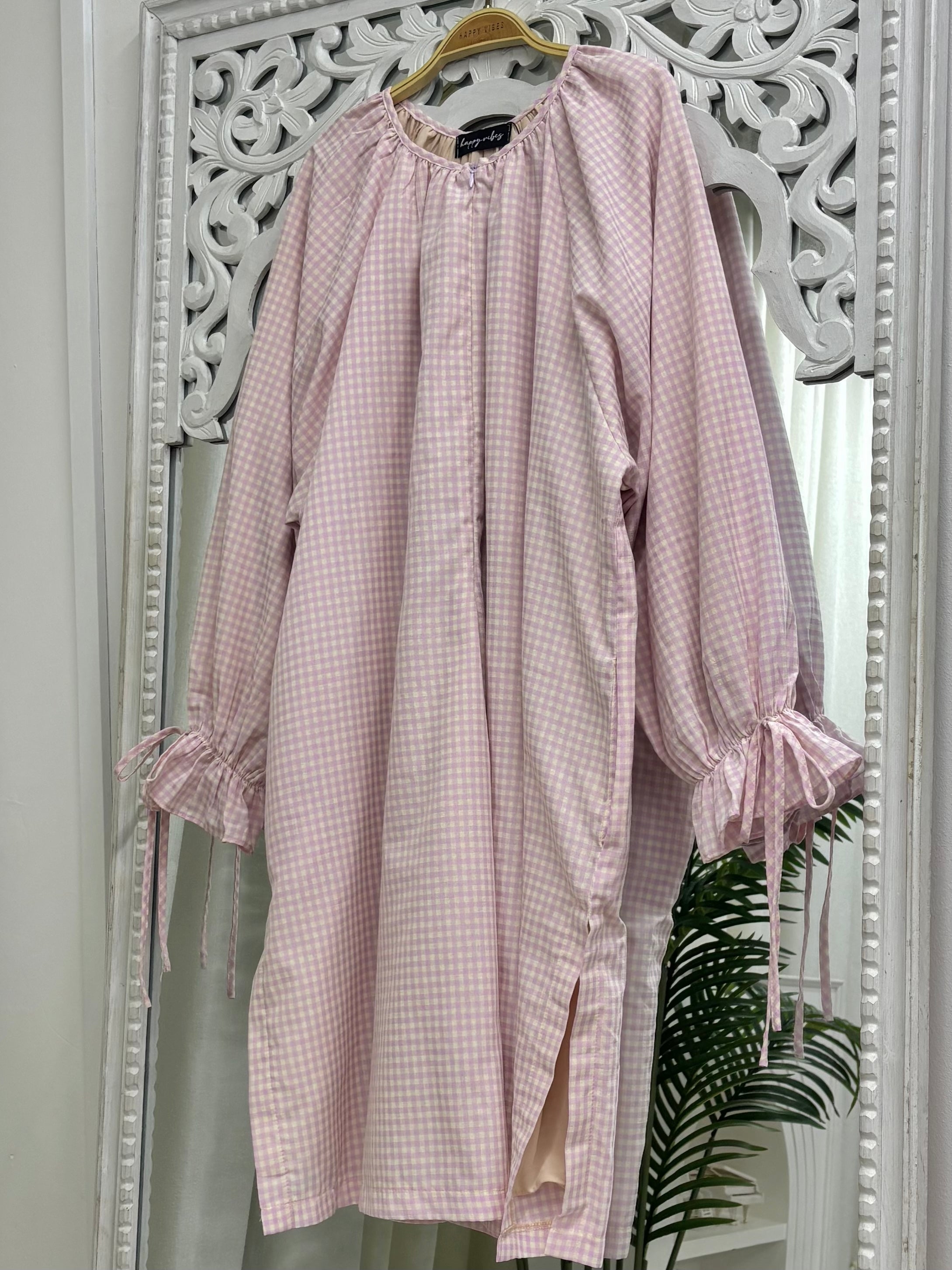 Tunic with Ribbon Gingham HV Label