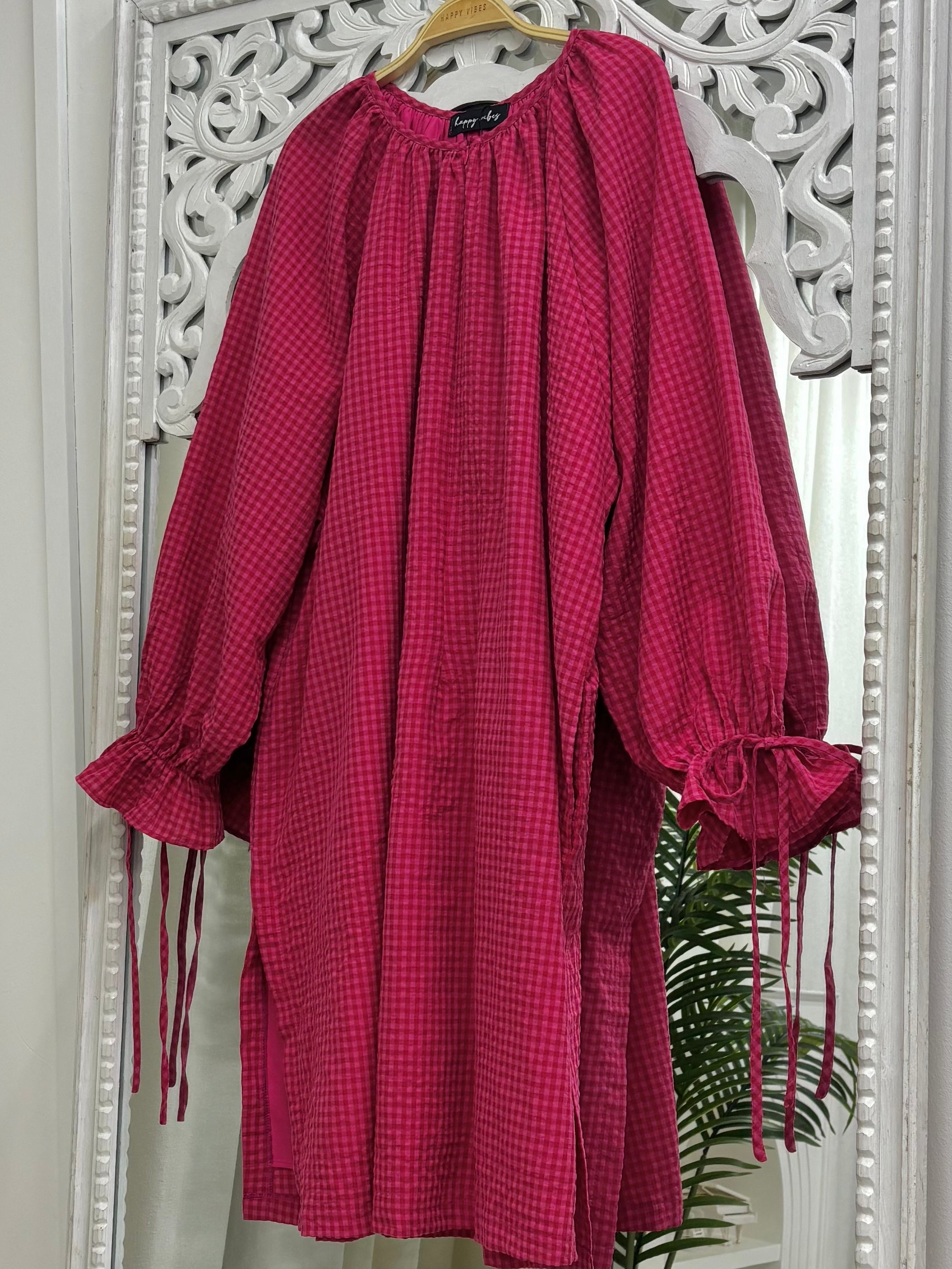 Tunic with Ribbon Gingham HV Label