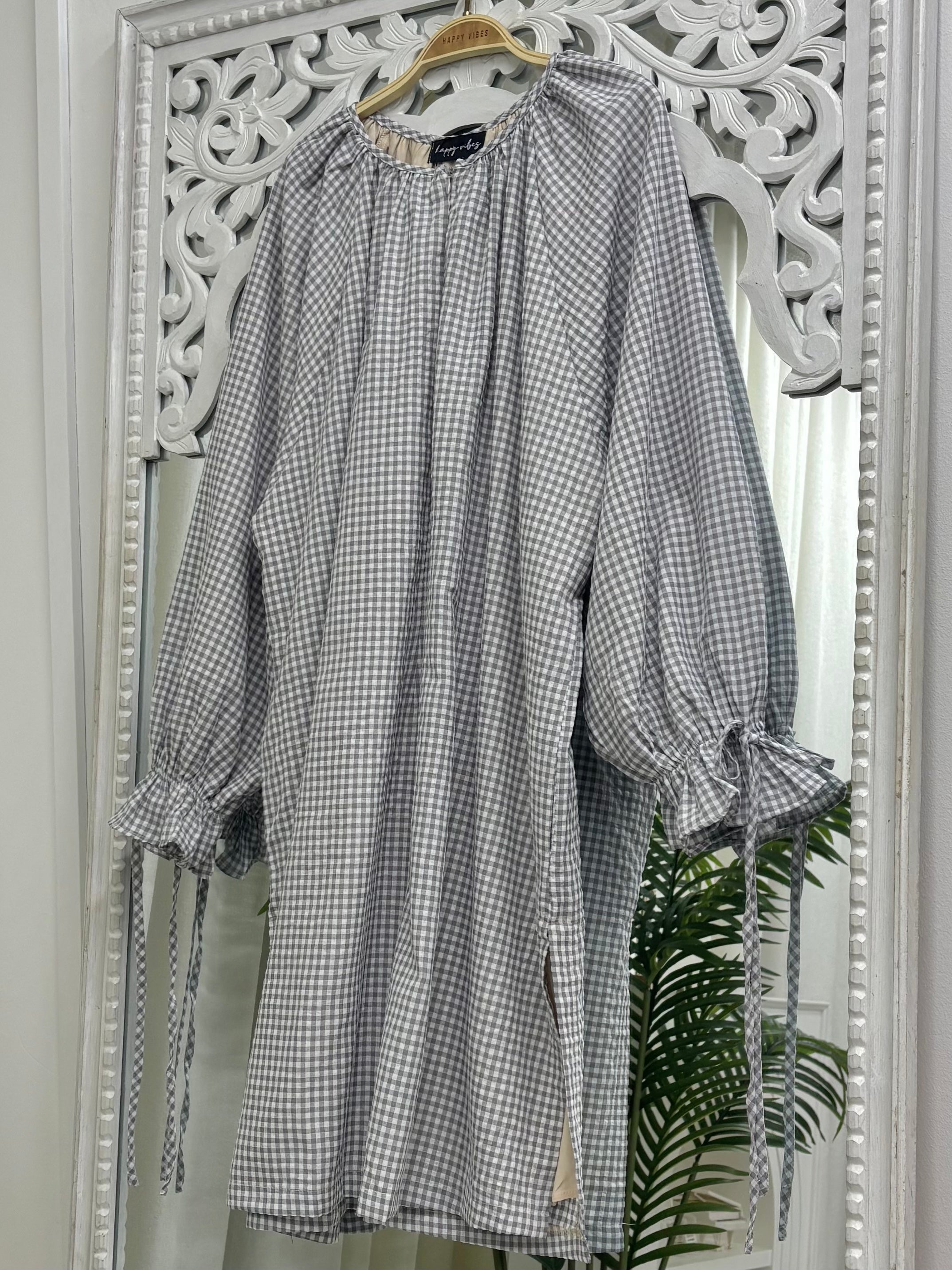 Tunic with Ribbon Gingham HV Label