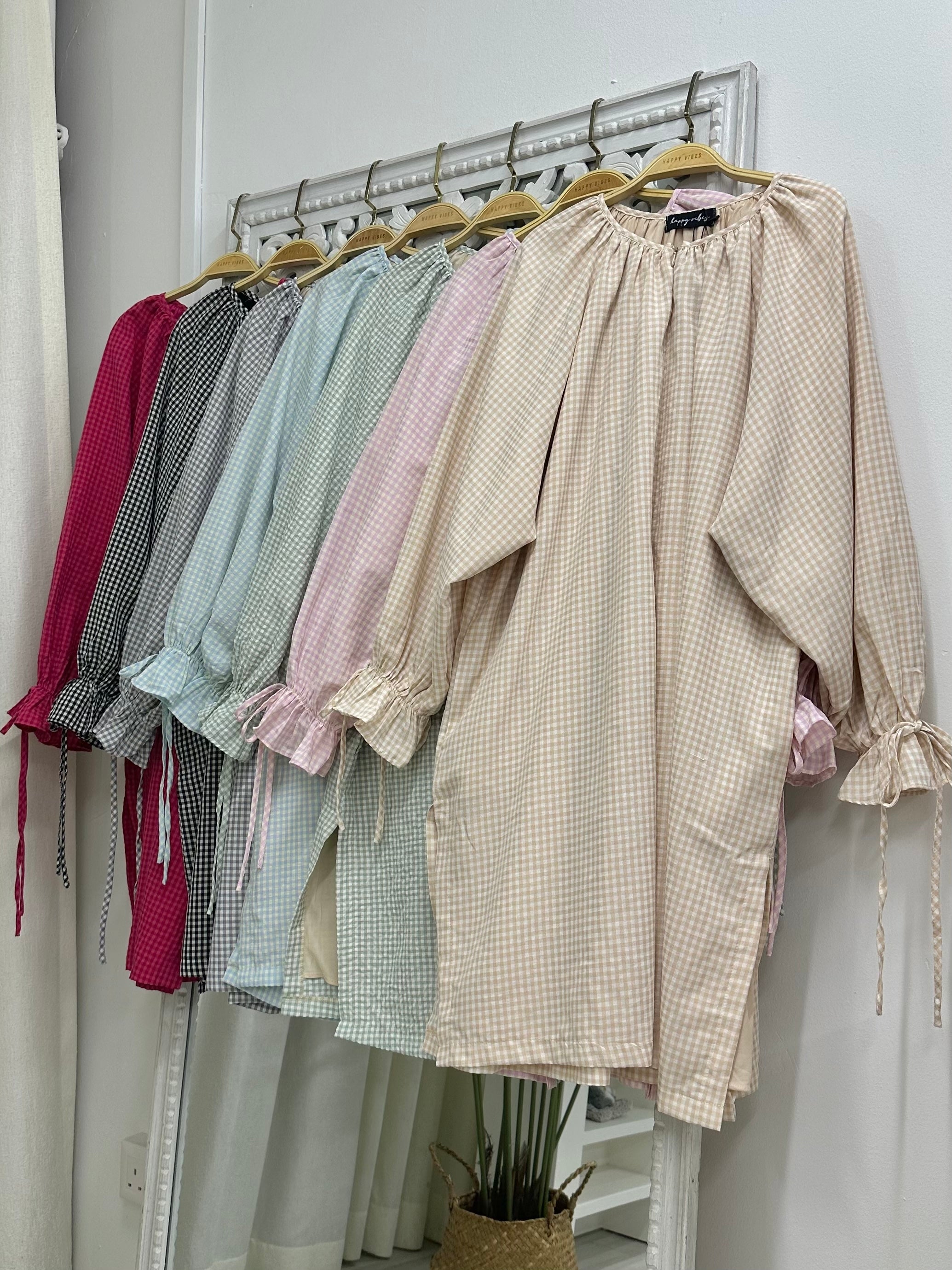 Tunic with Ribbon Gingham HV Label