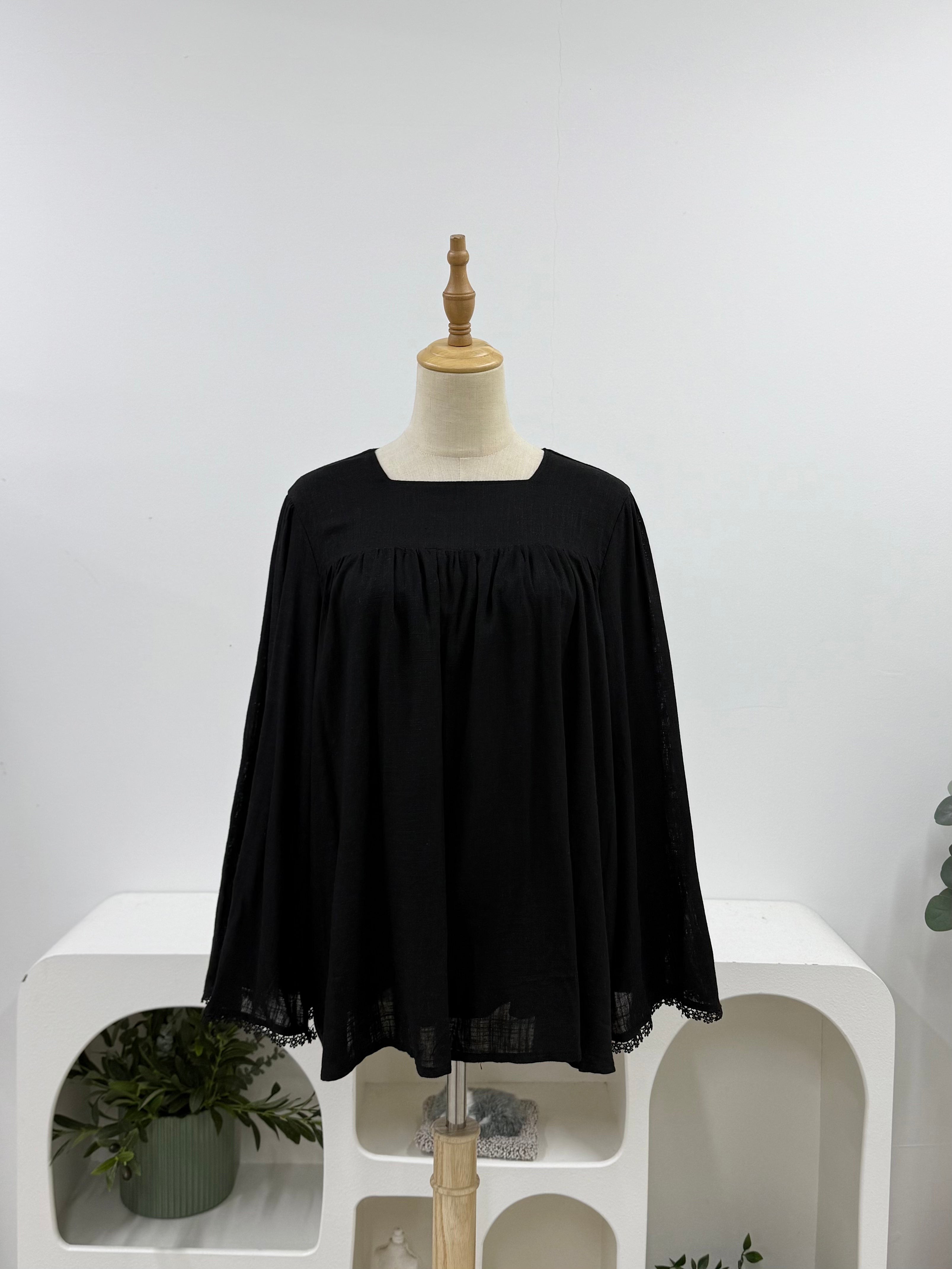 Zora Linen Lace Top HV Label