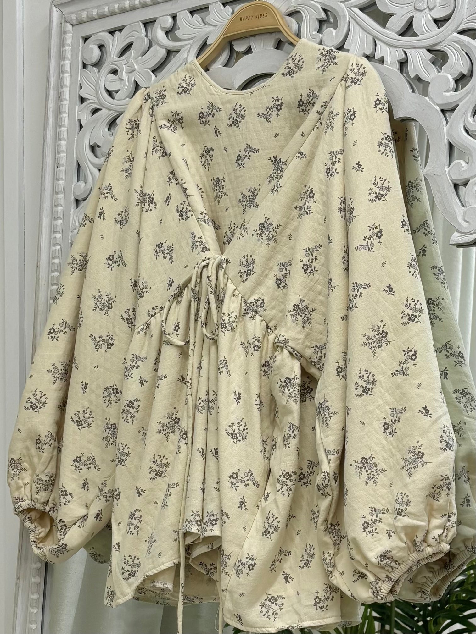 Faye Linen Tie Blouse HV Label