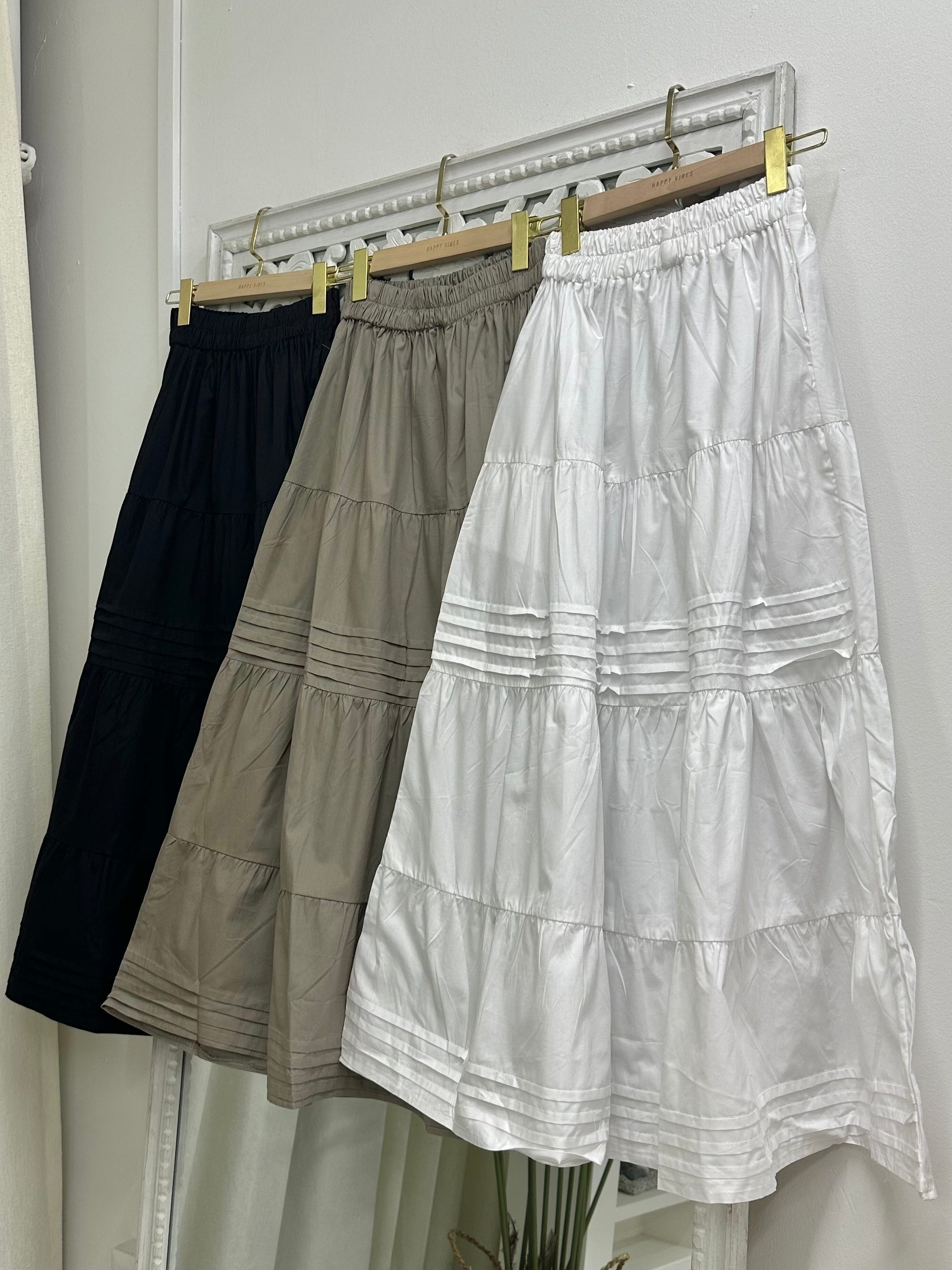 Enola Small Pleated Tiered Skirt