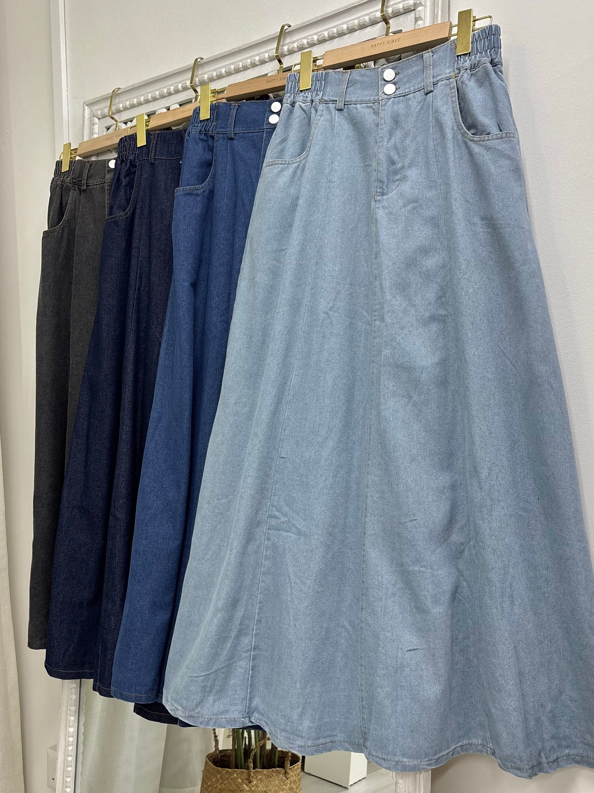 Hiya Denim Skirt - Two Button Up