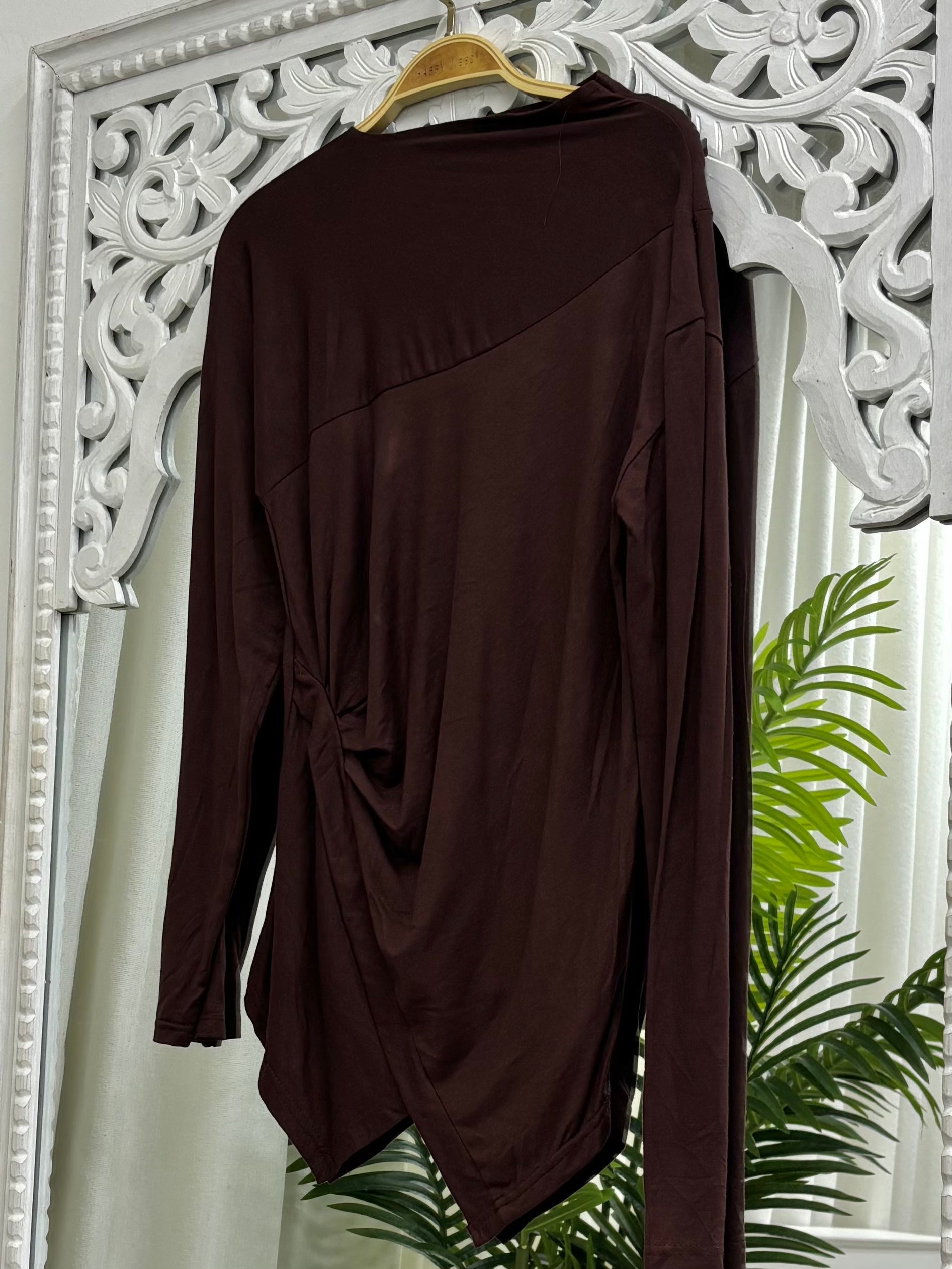 Soft Side Scrunched Asymmetrical Top