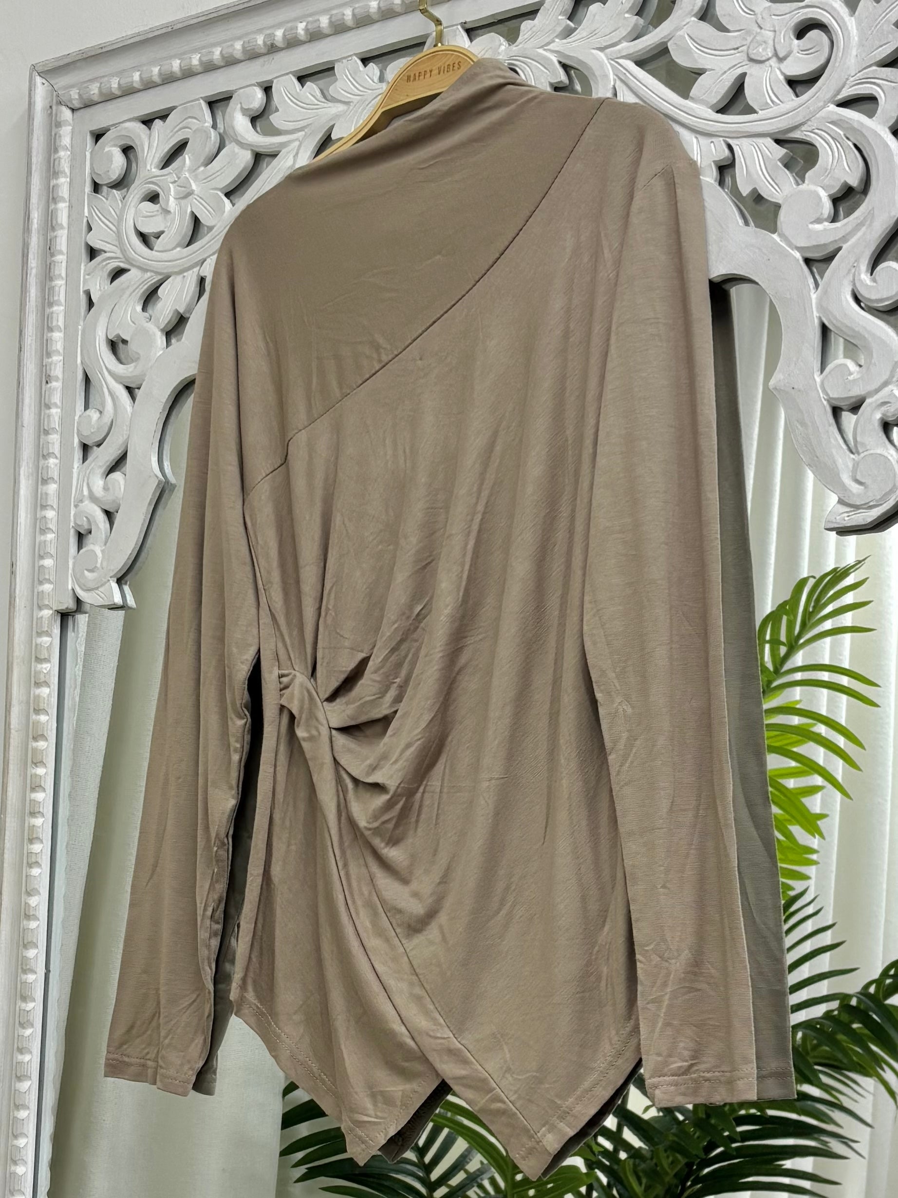 Soft Side Scrunched Asymmetrical Top