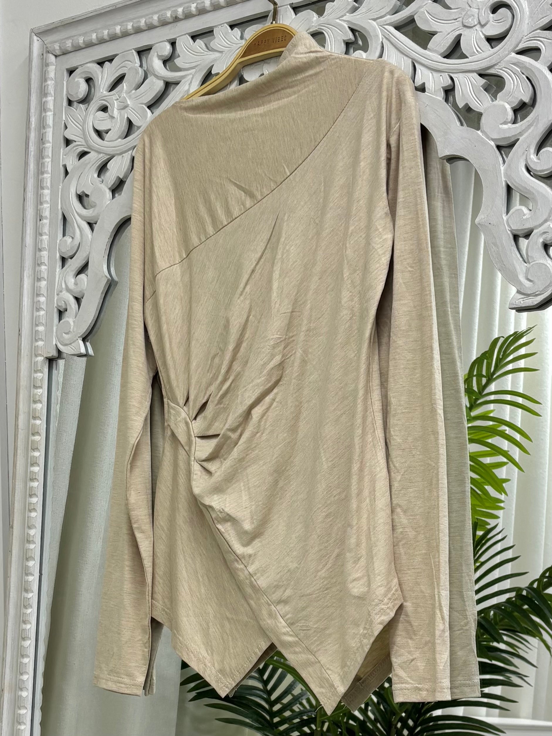Soft Side Scrunched Asymmetrical Top