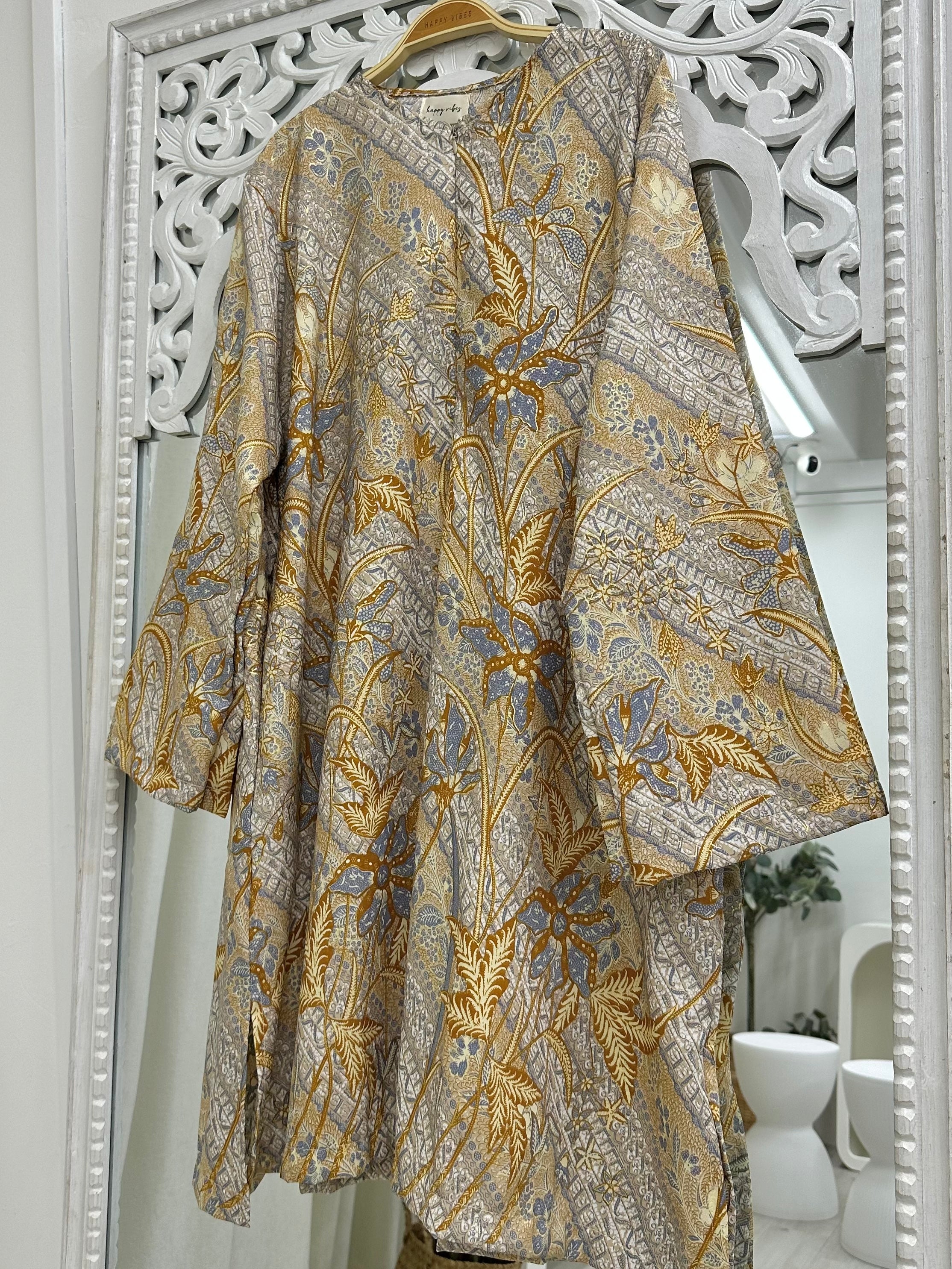 Oversized Batik Midi Tunic