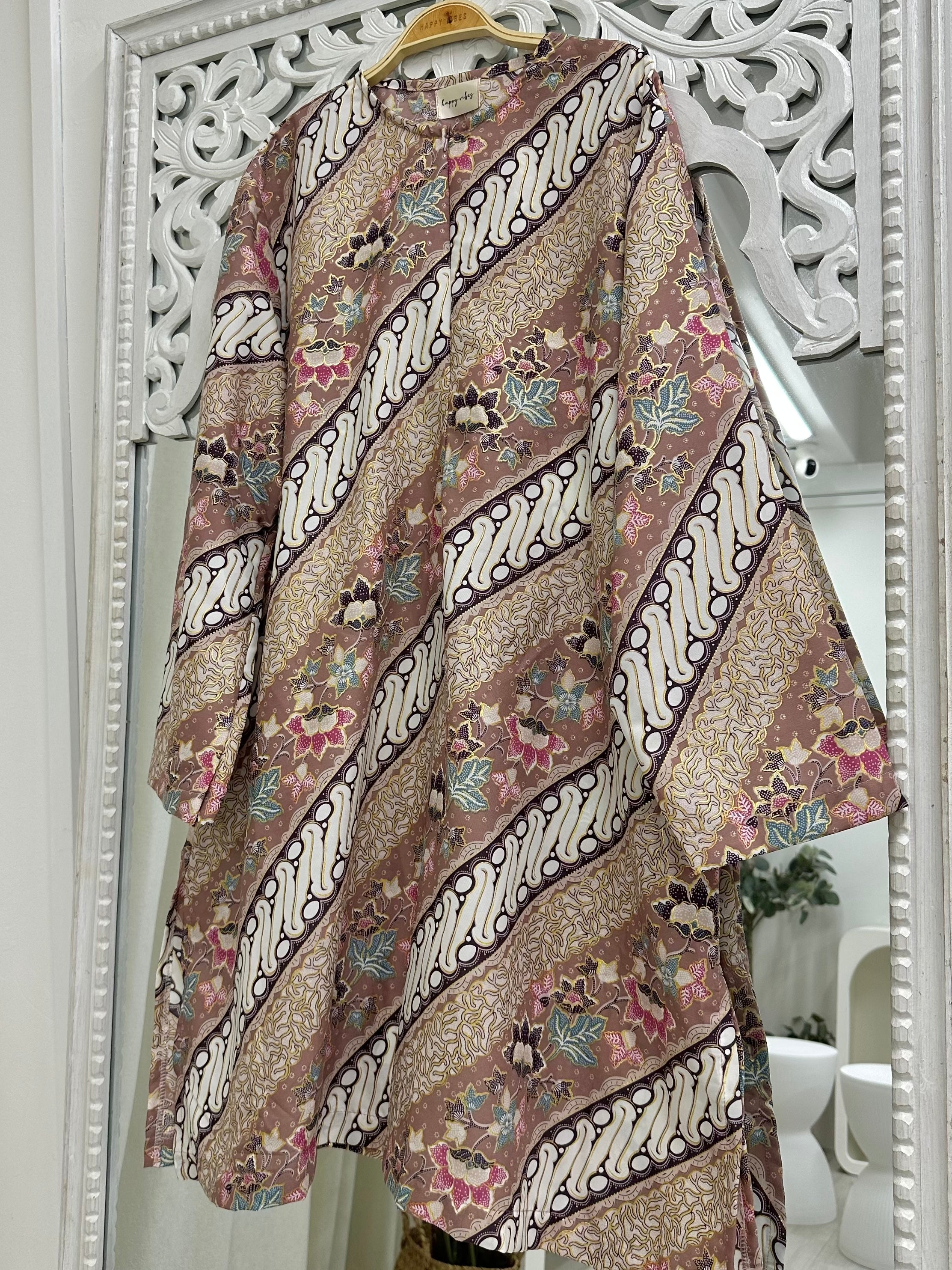 Oversized Batik Midi Tunic