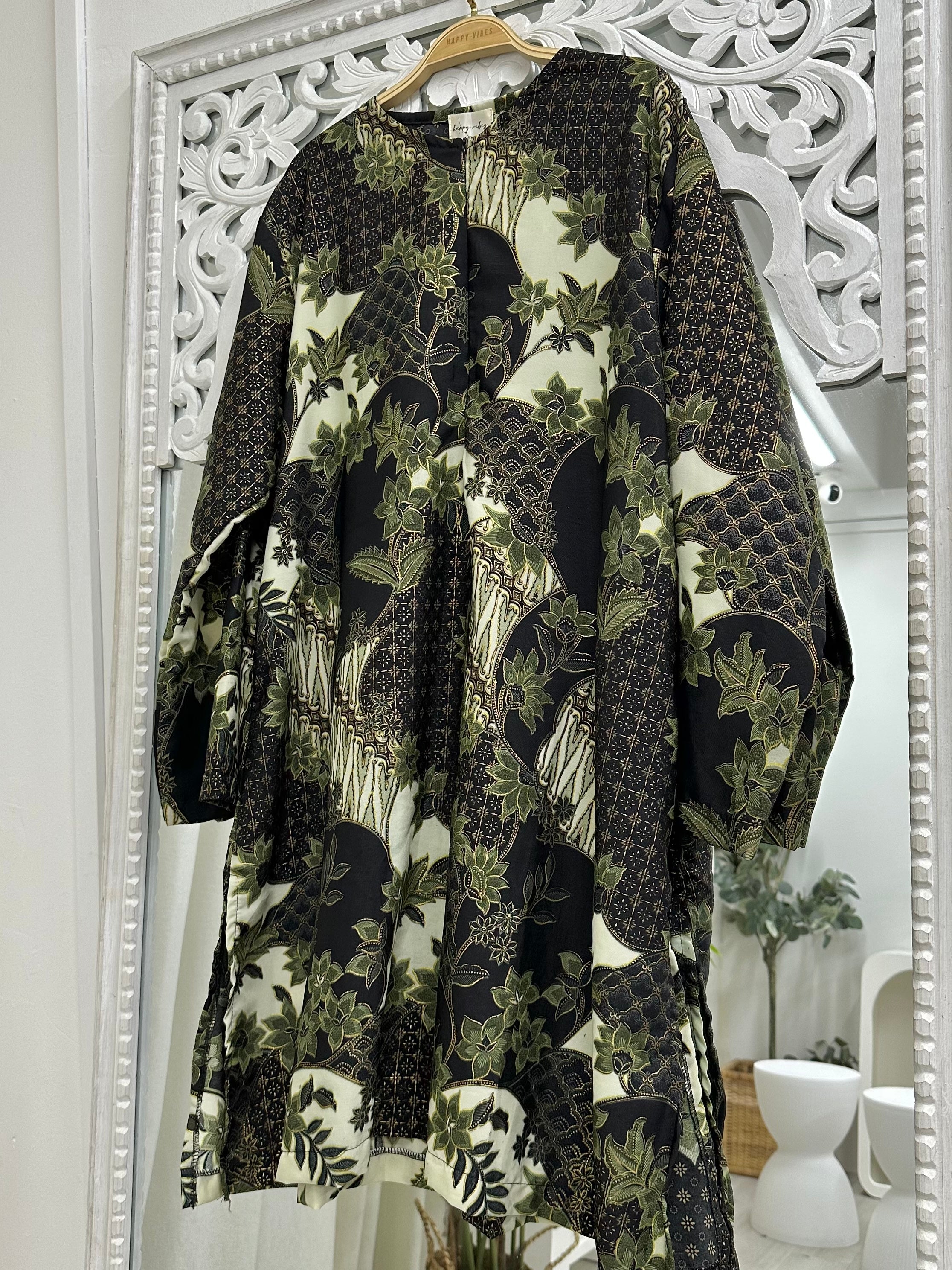 Oversized Batik Midi Tunic