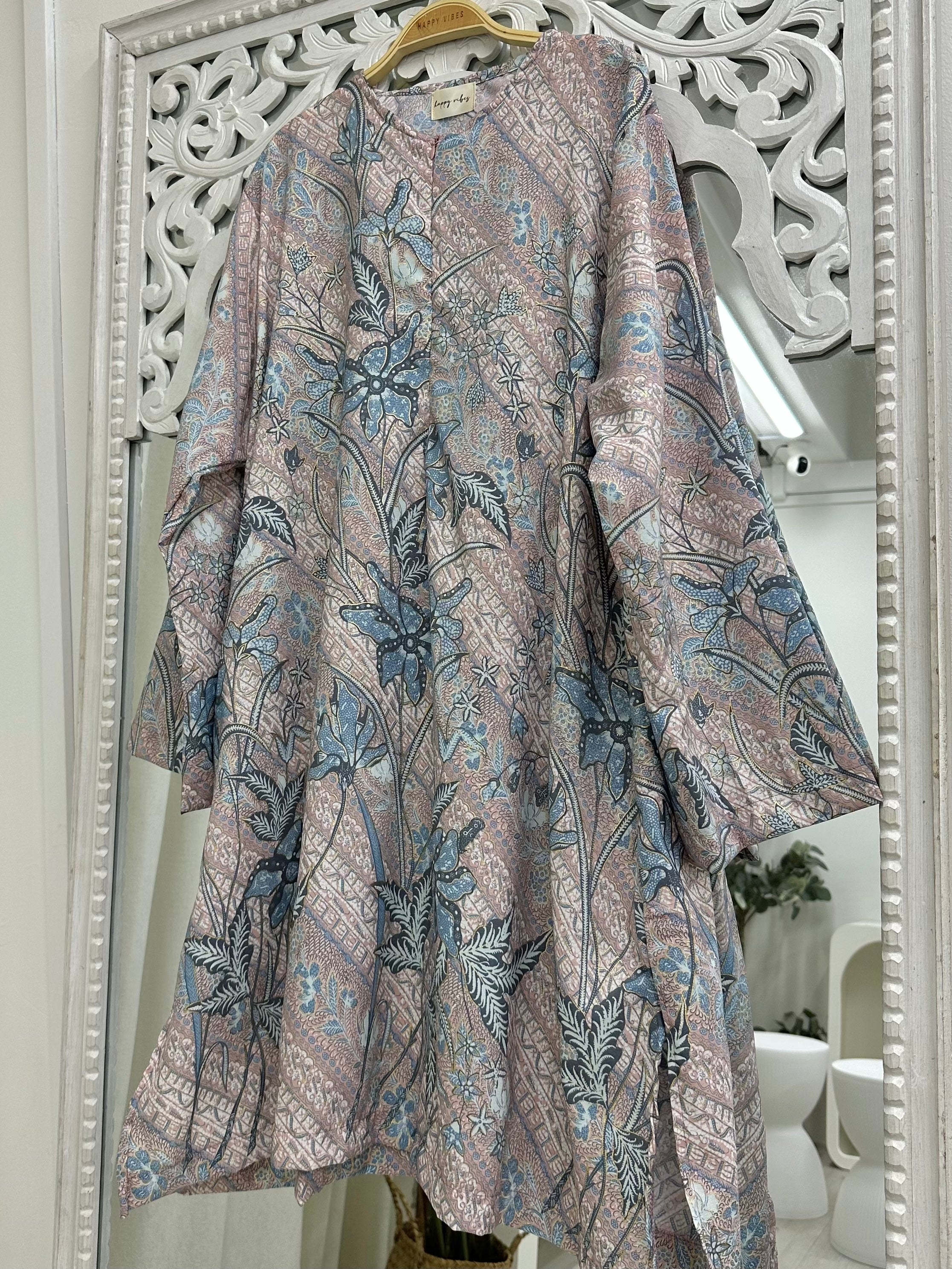 Oversized Batik Midi Tunic