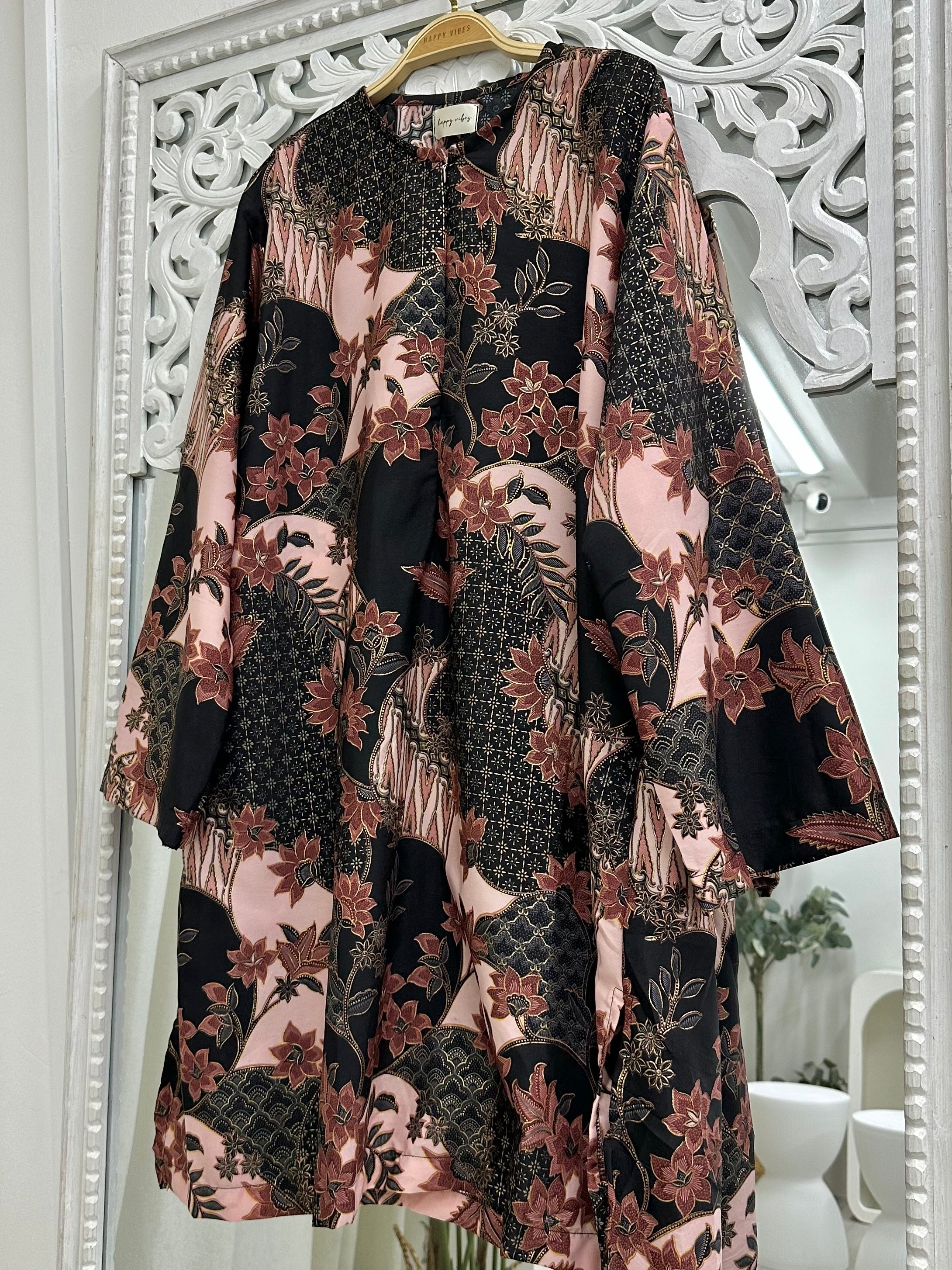 Oversized Batik Midi Tunic