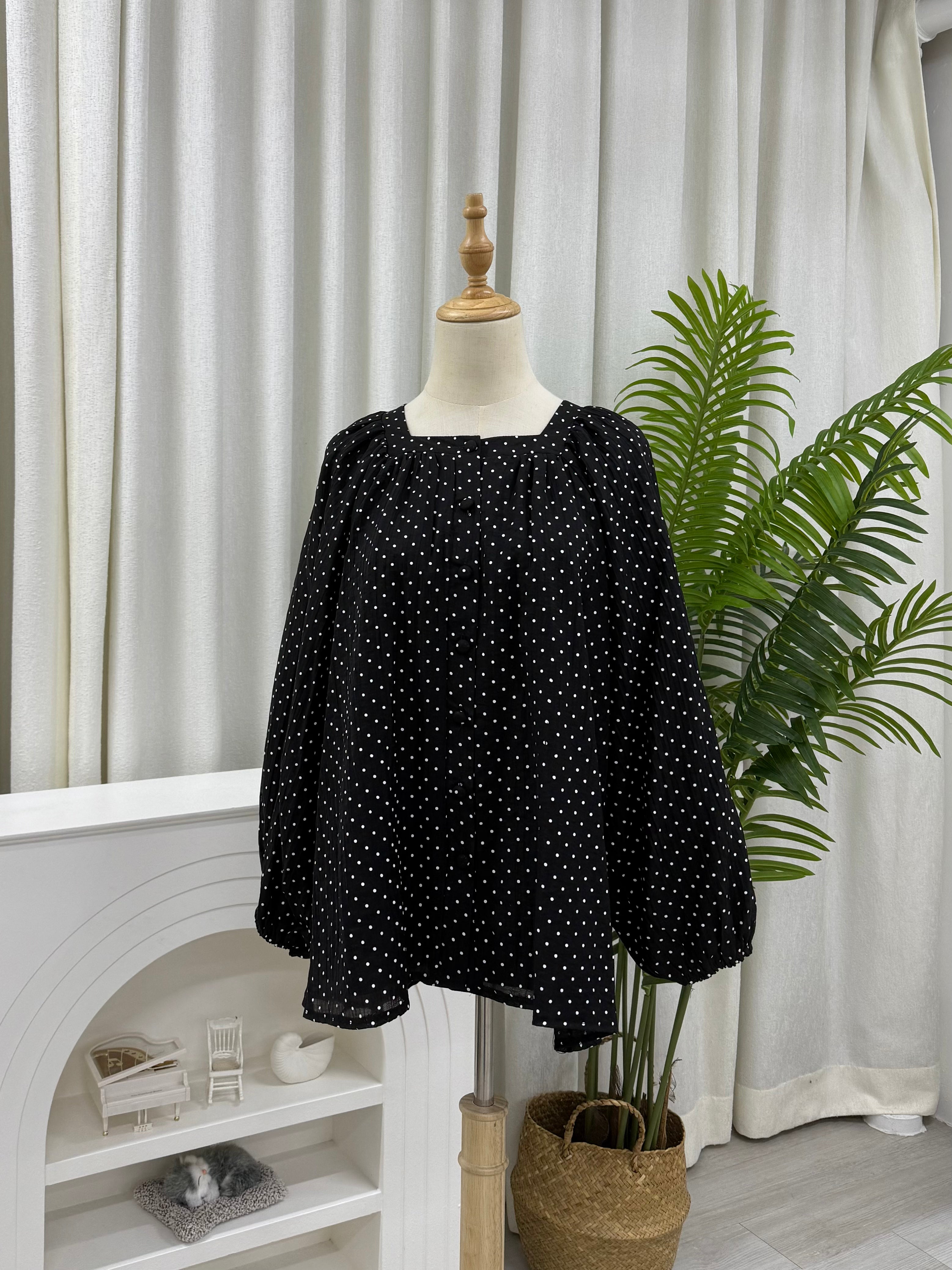 Thea Buttondown Top - Polkadot