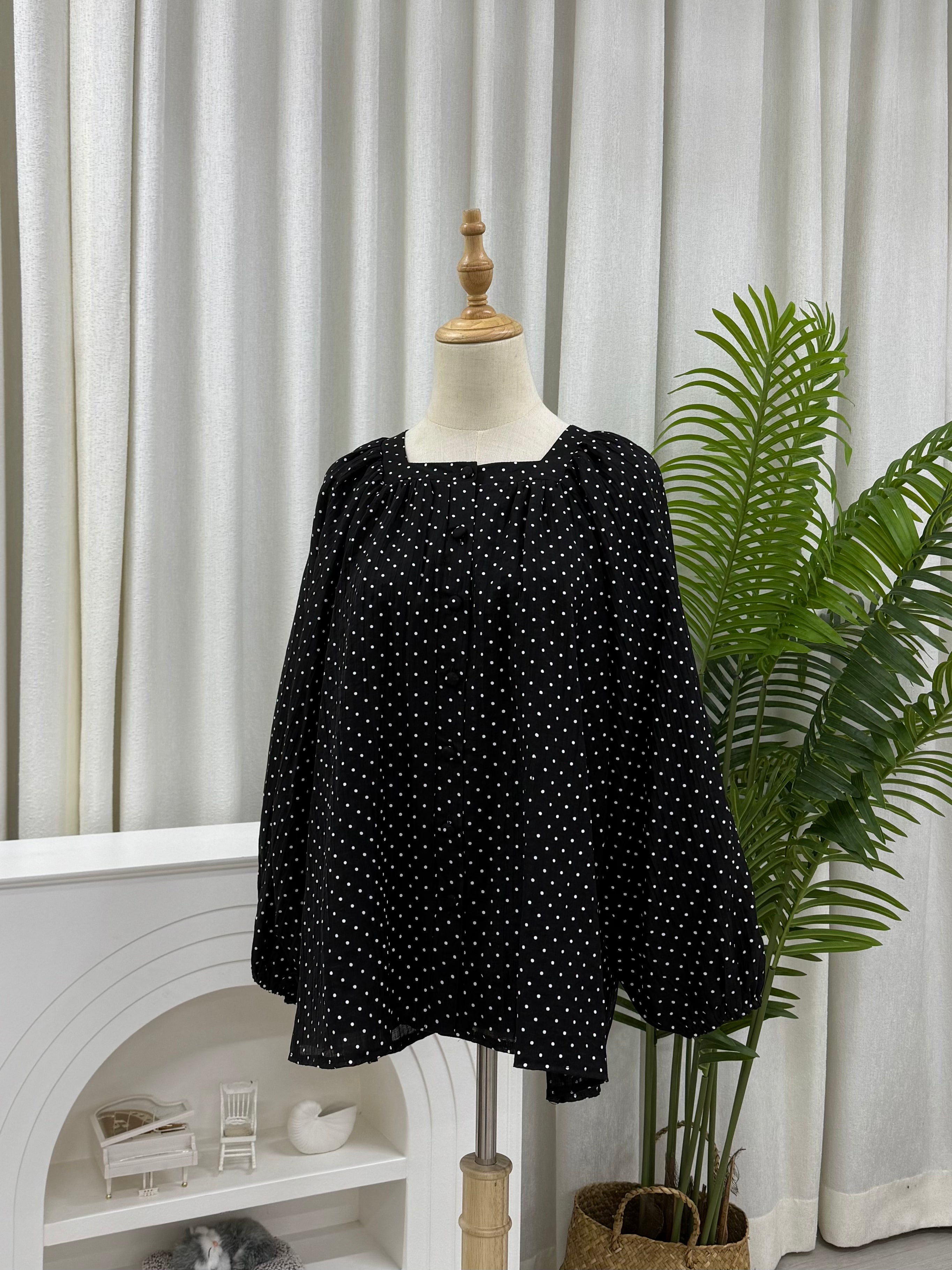 Thea Buttondown Top - Polkadot