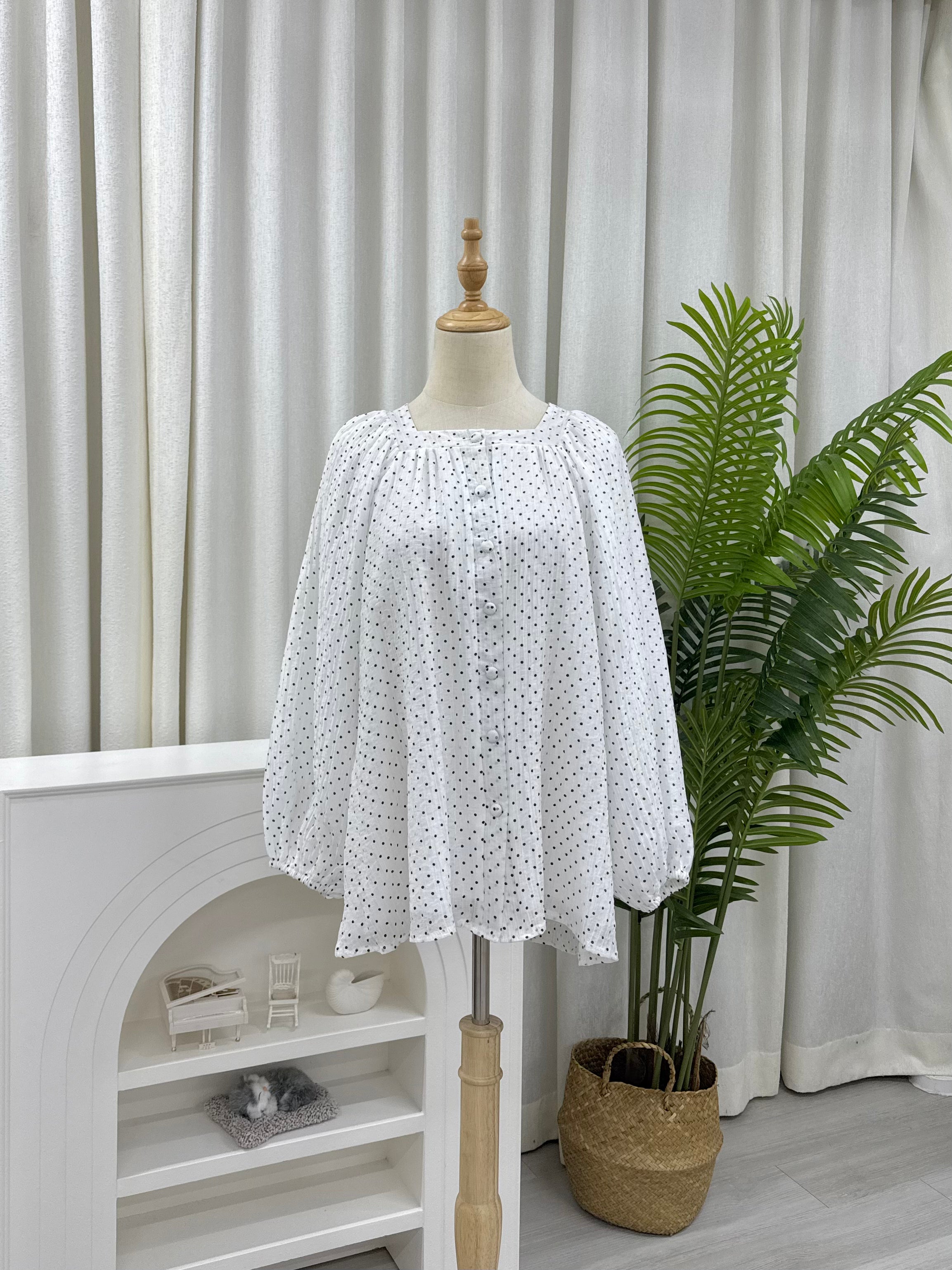 Thea Buttondown Top - Polkadot