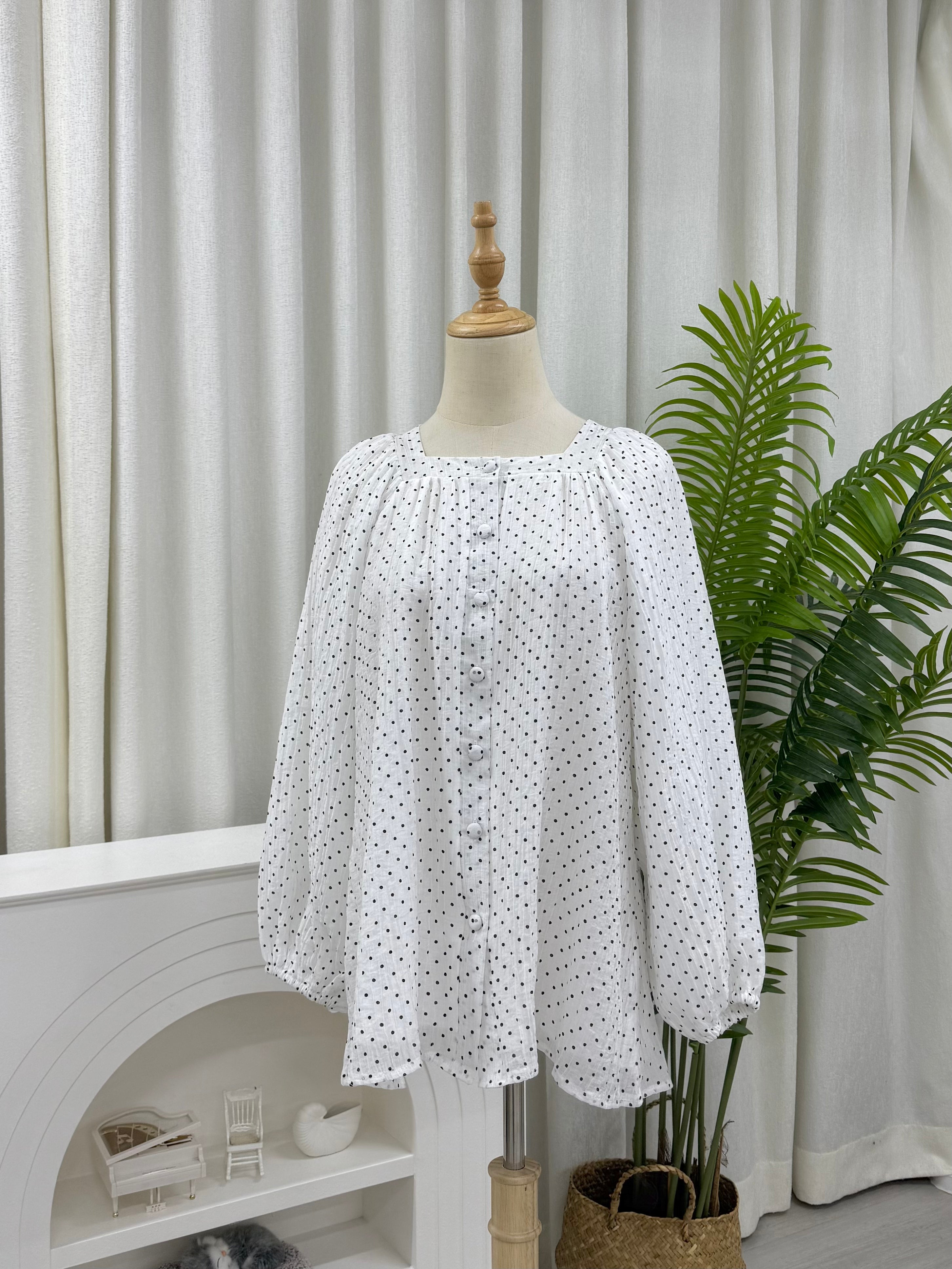 Thea Buttondown Top - Polkadot