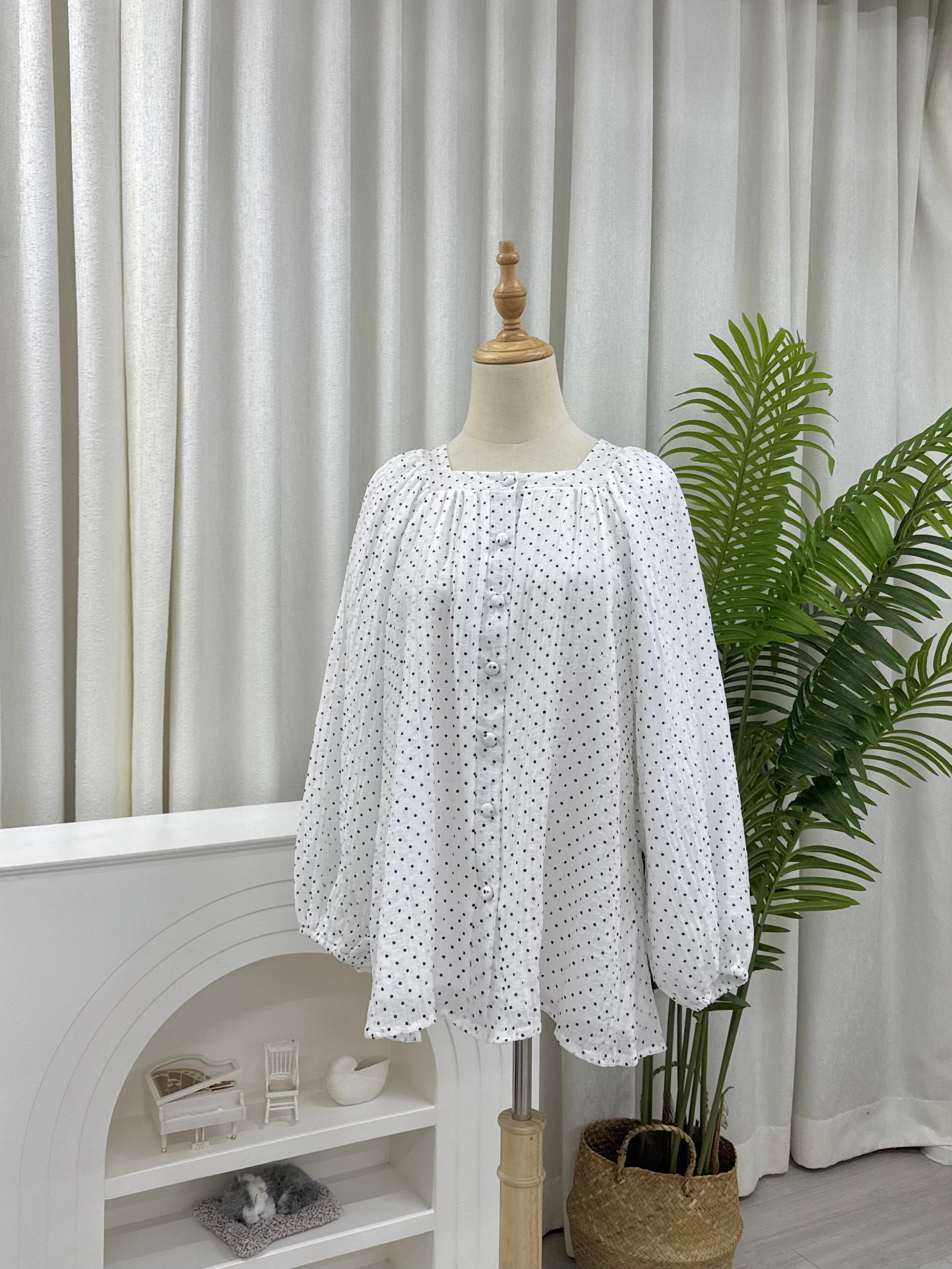 Thea Buttondown Top - Polkadot