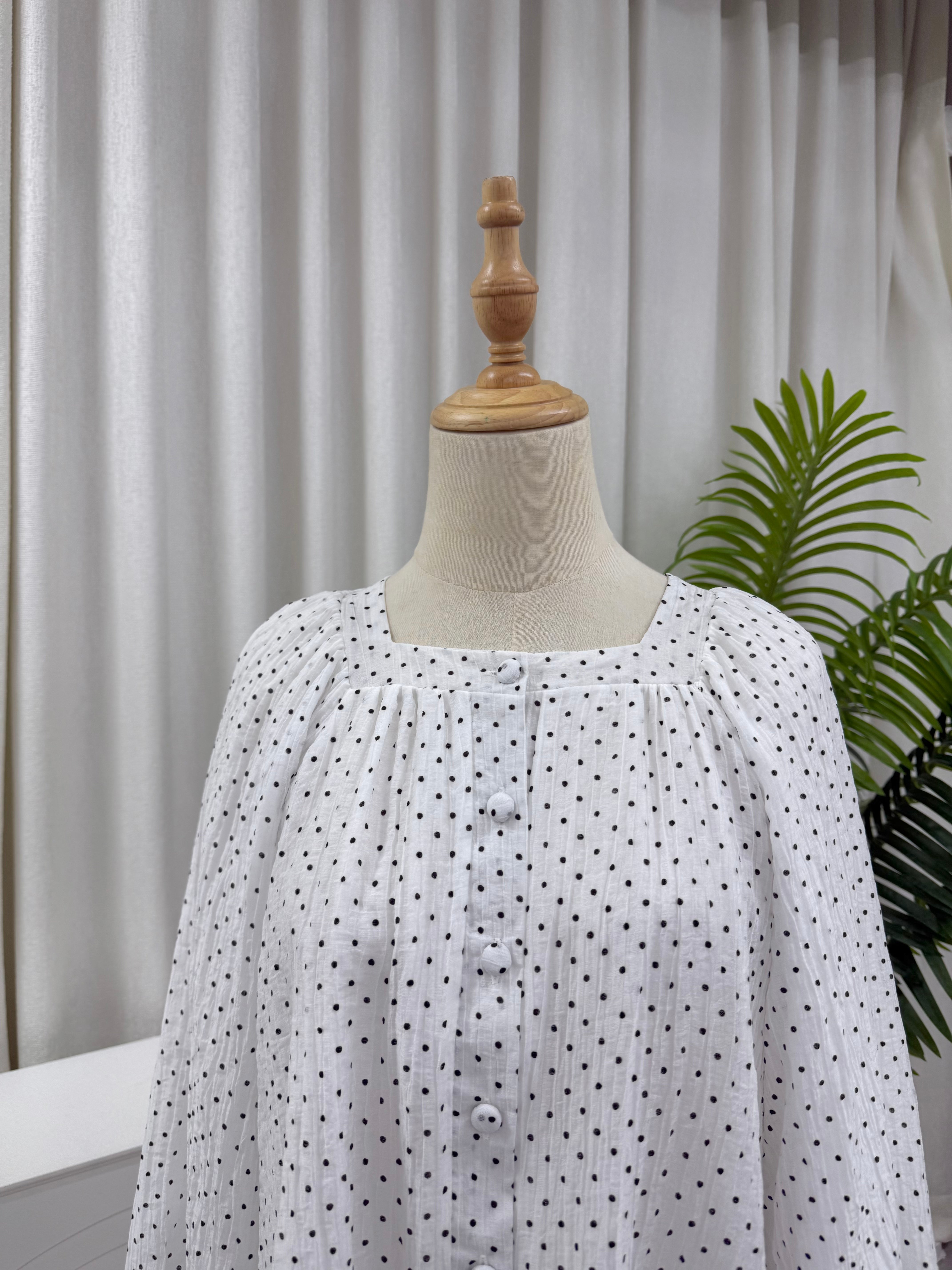Thea Buttondown Top - Polkadot