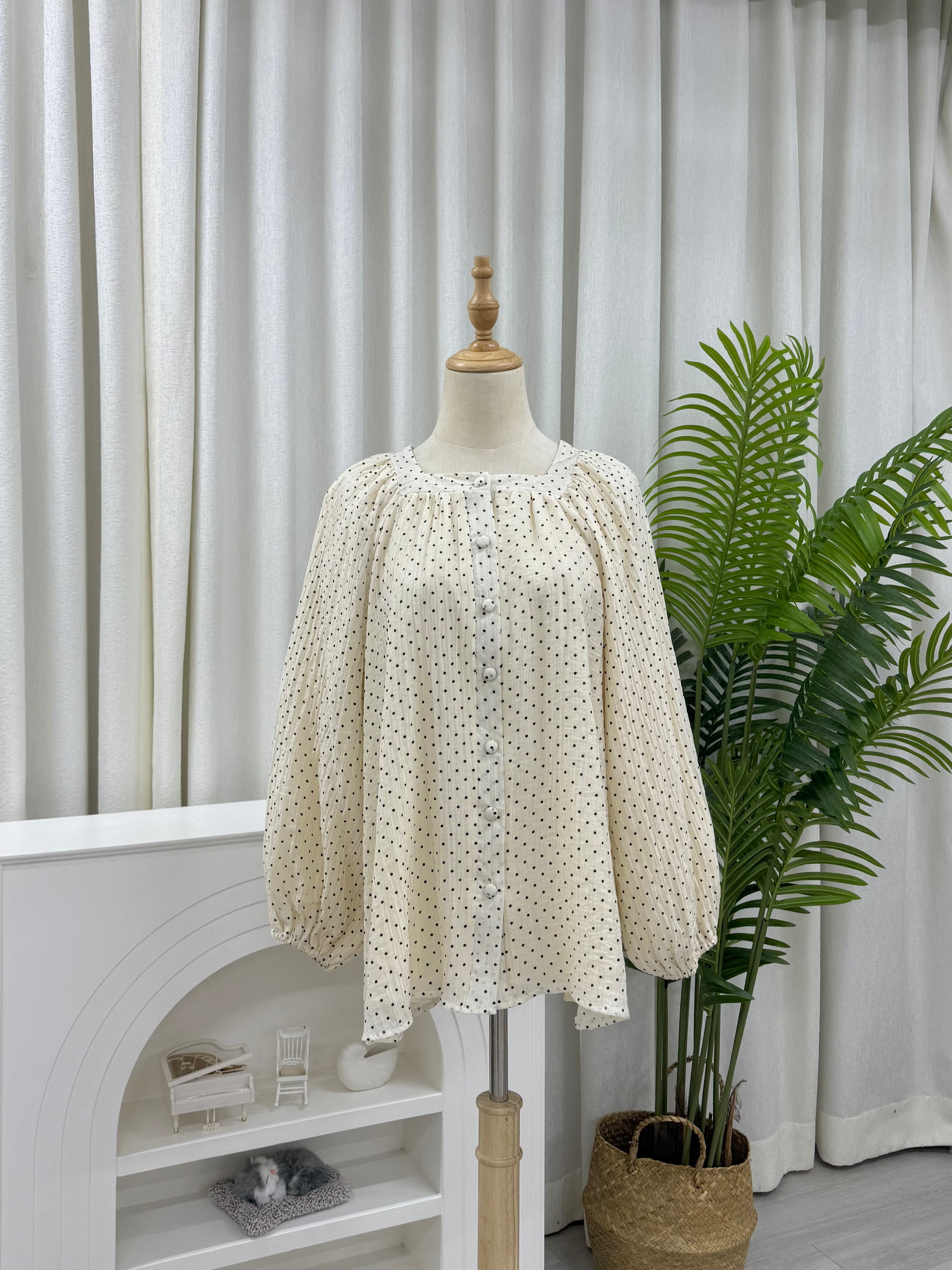 Thea Buttondown Top - Polkadot