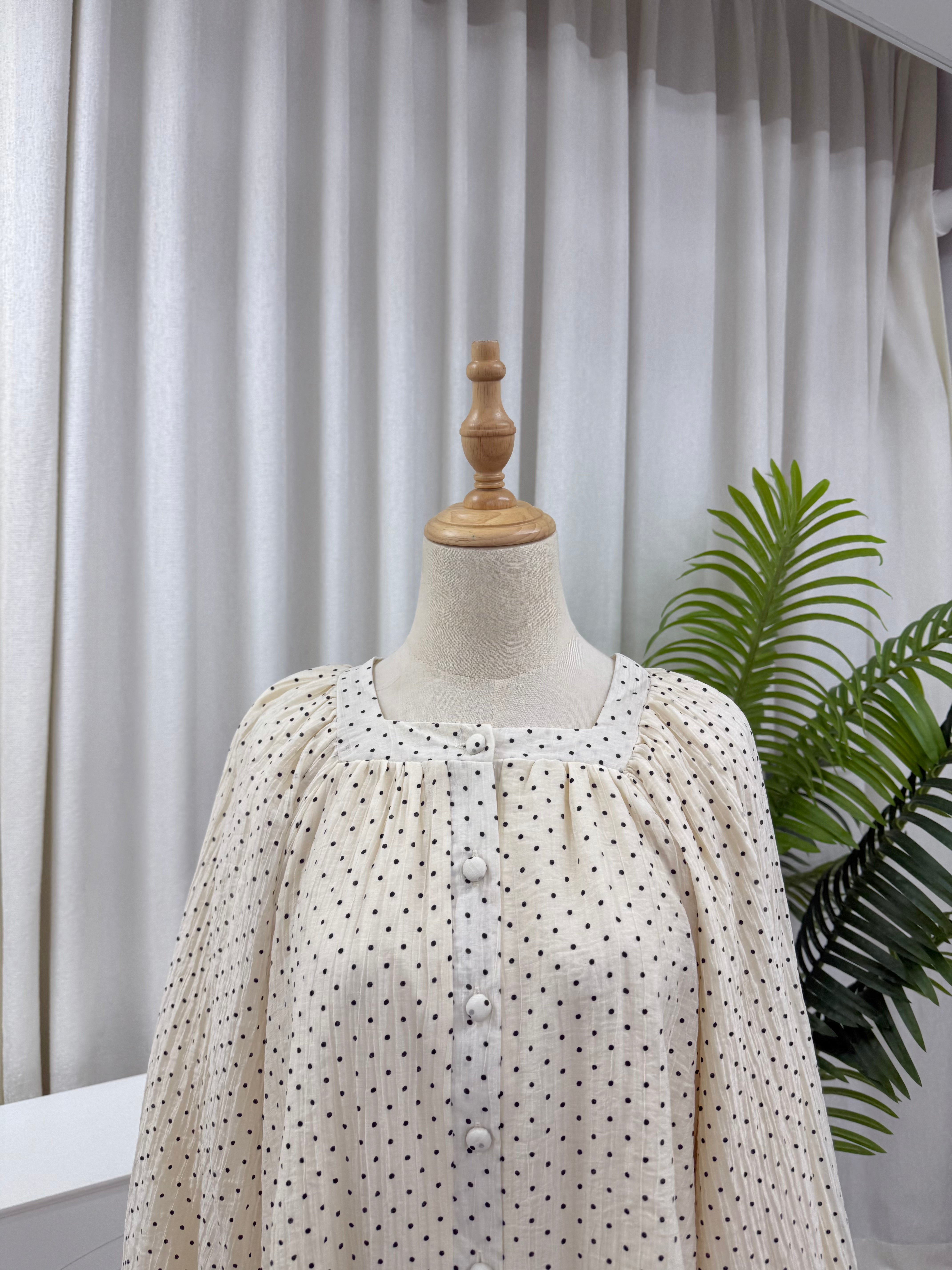 Thea Buttondown Top - Polkadot